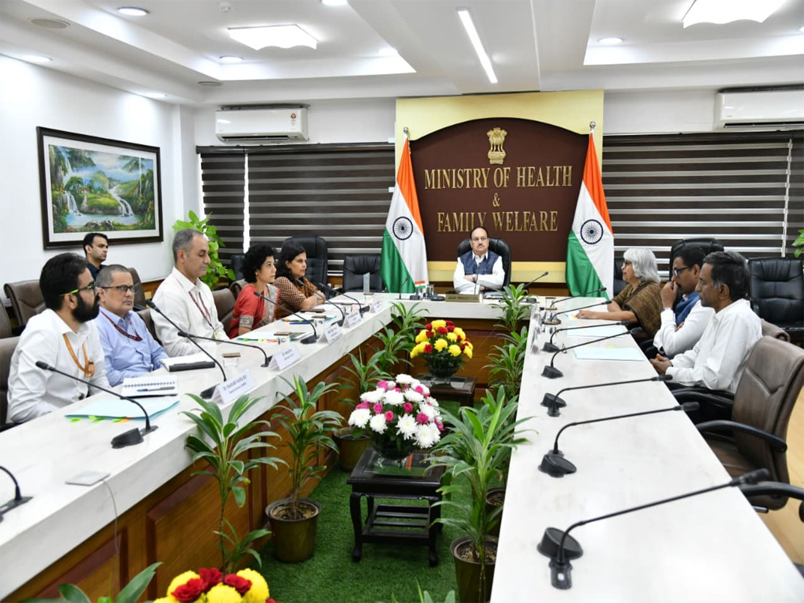 Union Health J P Nadda launches new initiatives for Tele MANAS App. (Photo/ANI) Union Health J P Nadda launches new initiatives for Tele MANAS App. (Photo/ANI)