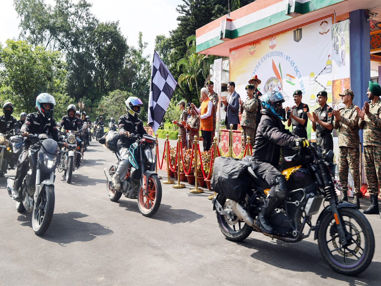 A motorcycle expedition was flagged off at the 63rd Walong Day (Photo/ANI) A motorcycle expedition was flagged off at the 63rd Walong Day (Photo/ANI)
