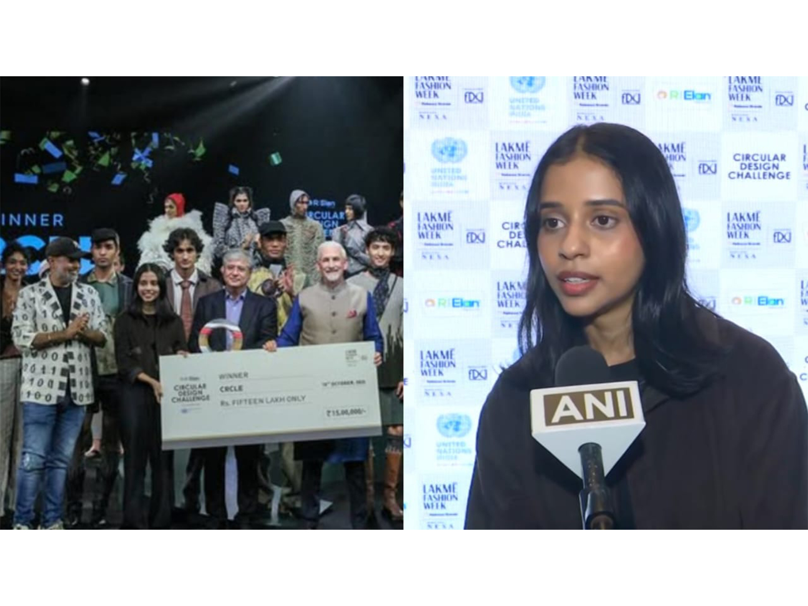 Lakme Fashion Week (L) (Photo/instagram/@circulardesignchallenge) Varshne B, Founder of Crcle, (R) (Photo/ANI) Lakme Fashion Week (L) (Photo/instagram/@circulardesignchallenge) Varshne B, Founder of Crcle, (R) (Photo/ANI)