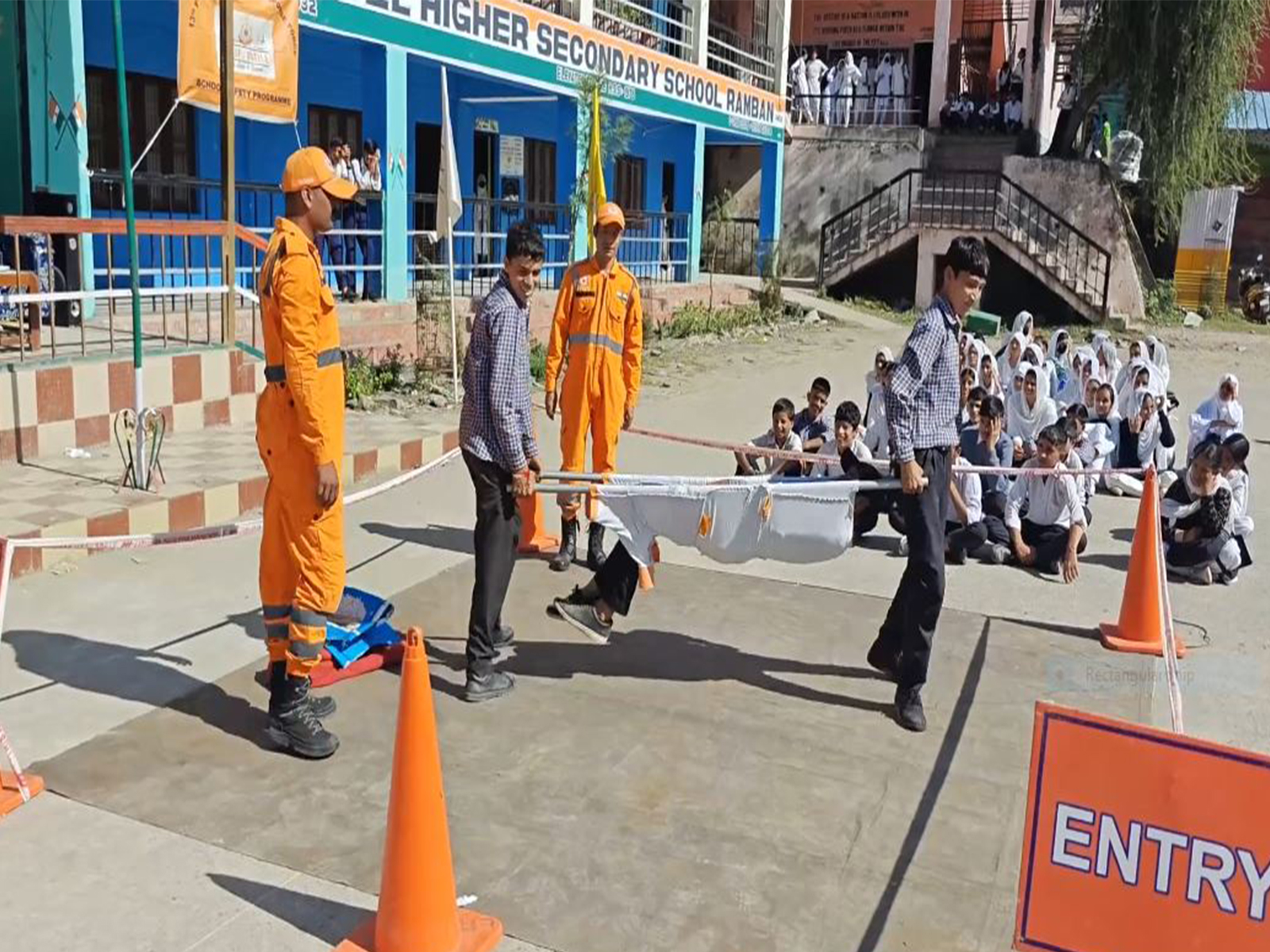 A NDRF Personnel during the safety awareness programme (Photo/ANI) A NDRF Personnel during the safety awareness programme (Photo/ANI)