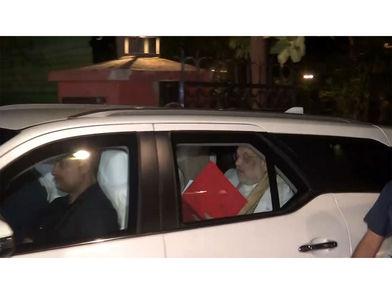 Union Home Minister Amit Shah leaves residence of JP Nadda after meeting (Photo/ANI) Union Home Minister Amit Shah leaves residence of JP Nadda after meeting (Photo/ANI)