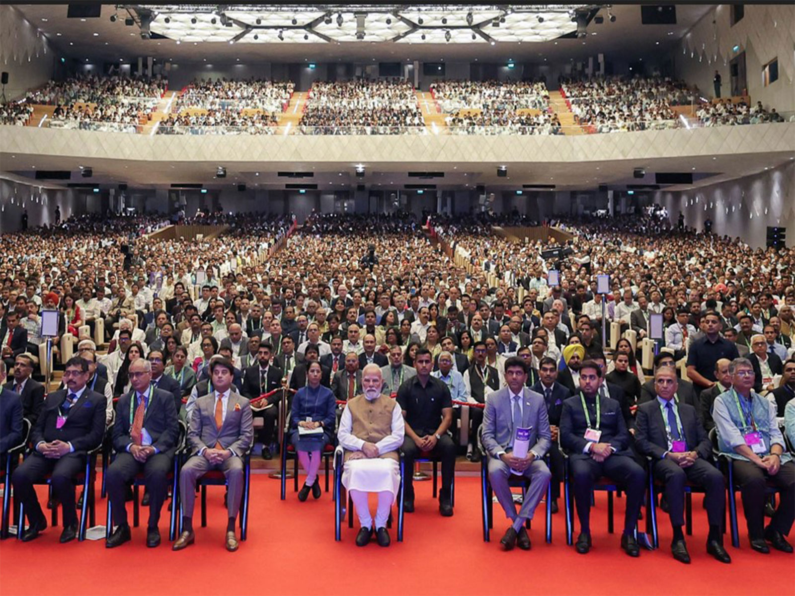 Inauguration of India Mobile Congress (IMC) 2025 at Yashobhoomi Convention Centre (Photo/ANI) Inauguration of India Mobile Congress (IMC) 2025 at Yashobhoomi Convention Centre (Photo/ANI)