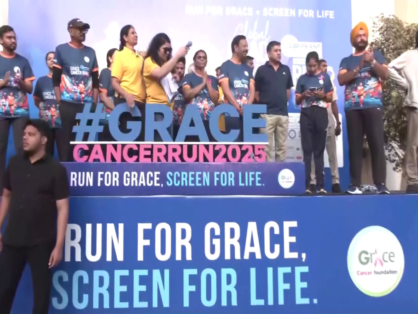 Grace Foundation Organises Cancer run in Hyderabad (Photo/ANI) Grace Foundation Organises Cancer run in Hyderabad (Photo/ANI)