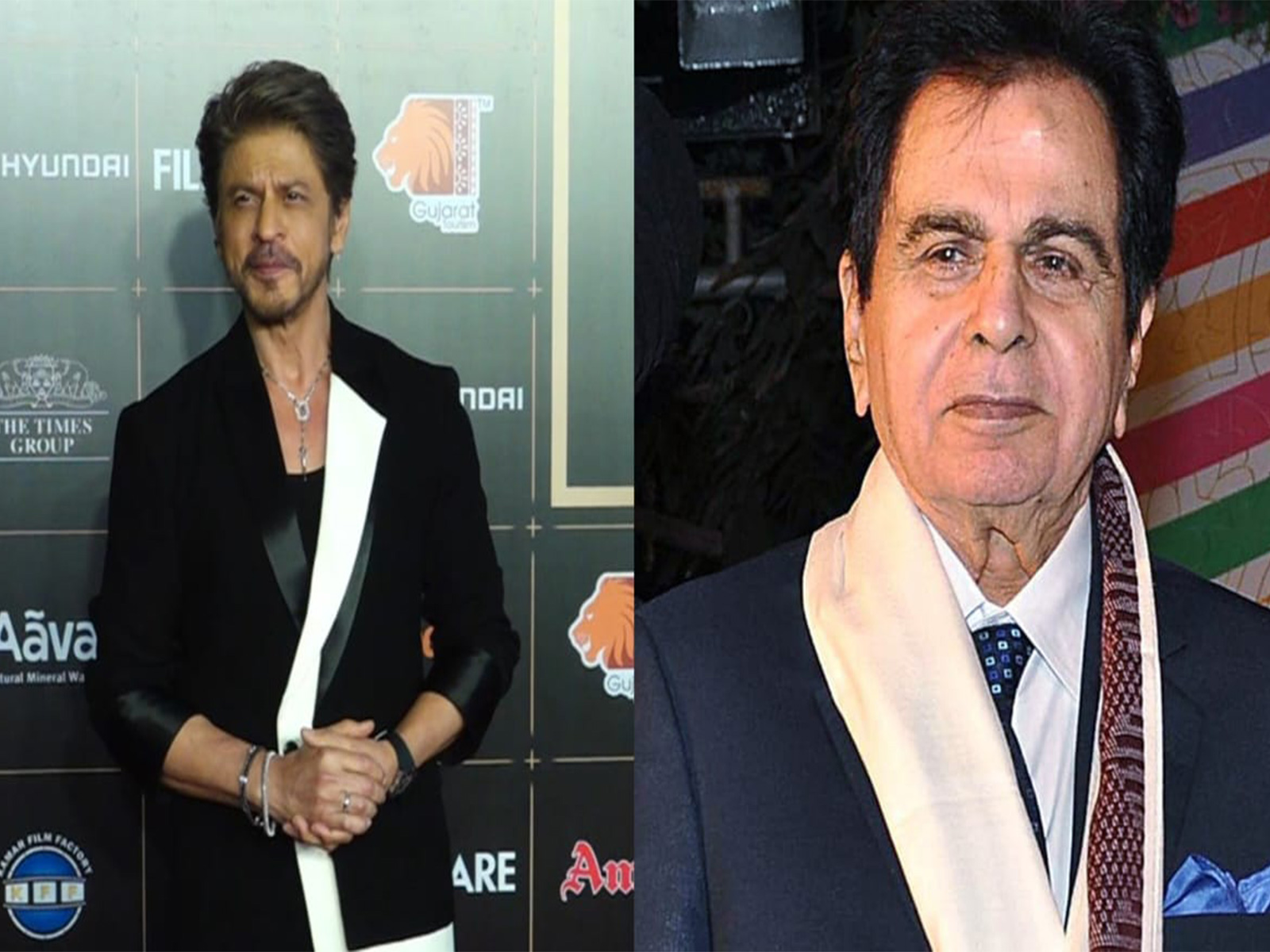 Shah Rukh Khan (R) Dilip Kumar (L) (Photo/ANI) Shah Rukh Khan (R) Dilip Kumar (L) (Photo/ANI)