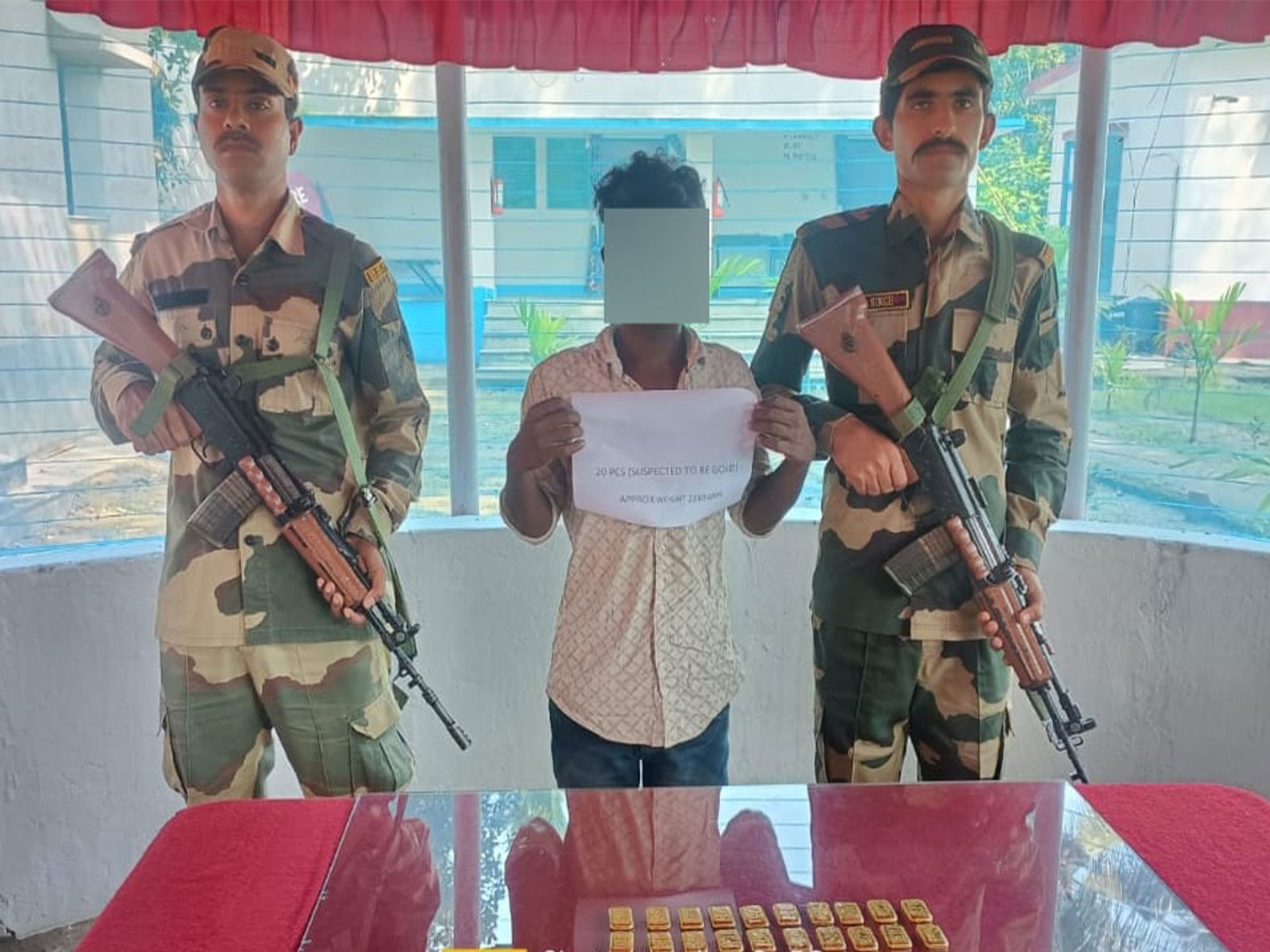 BSF arrests smuggler with gold biscuits worth Rs 2.82 crore on India-Bangladesh Border (Photo/ANI) BSF arrests smuggler with gold biscuits worth Rs 2.82 crore on India-Bangladesh Border (Photo/ANI)