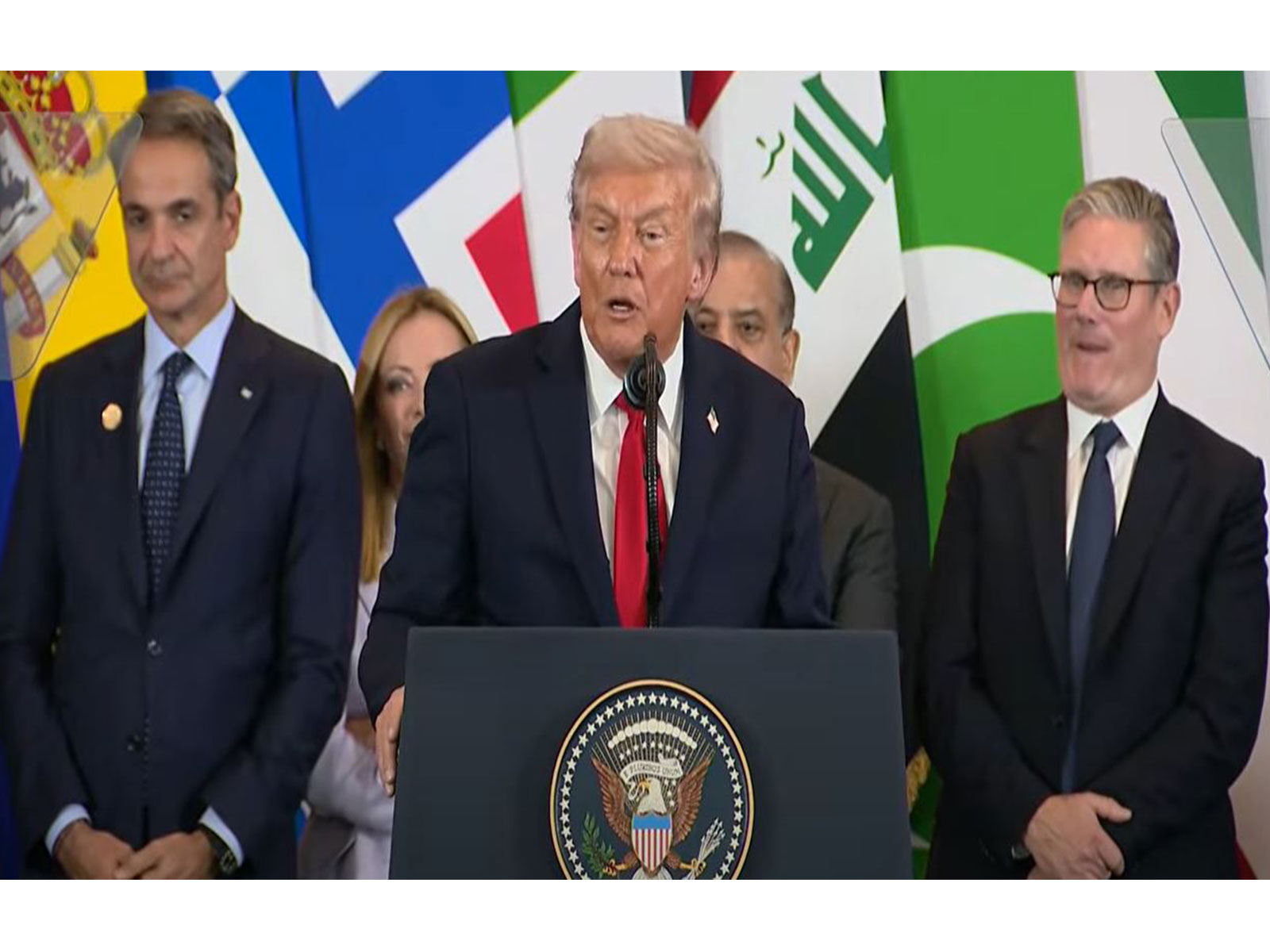 US President Donald Trump speaks at the Gaza Peace Summit in Egypt. (Image Source: The White House/YouTube) US President Donald Trump speaks at the Gaza Peace Summit in Egypt. (Image Source: The White House/YouTube)