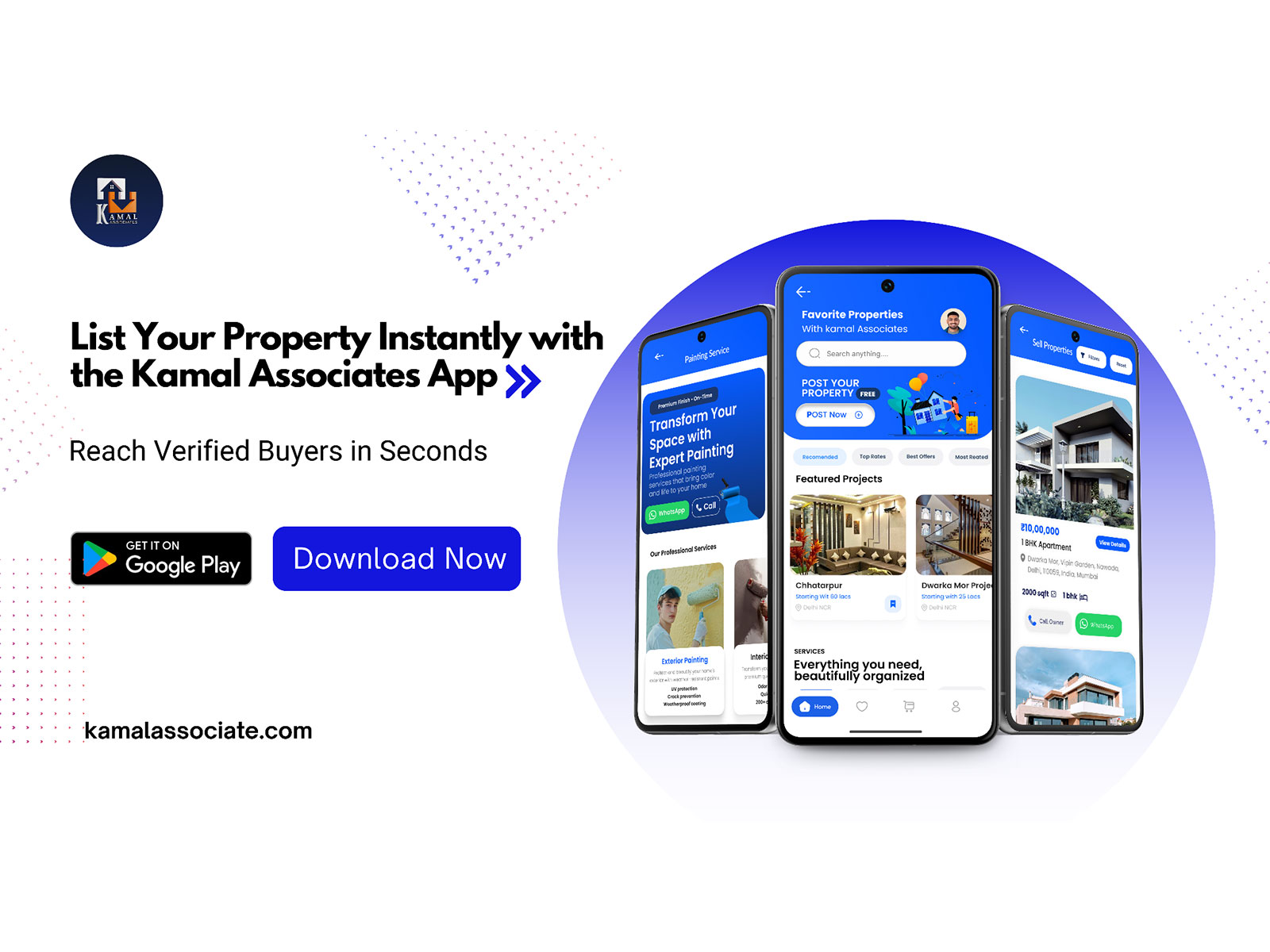 List Your Property Instantly with the Kamal Associates App – Reach Verified Buyers in Seconds List Your Property Instantly with the Kamal Associates App – Reach Verified Buyers in Seconds