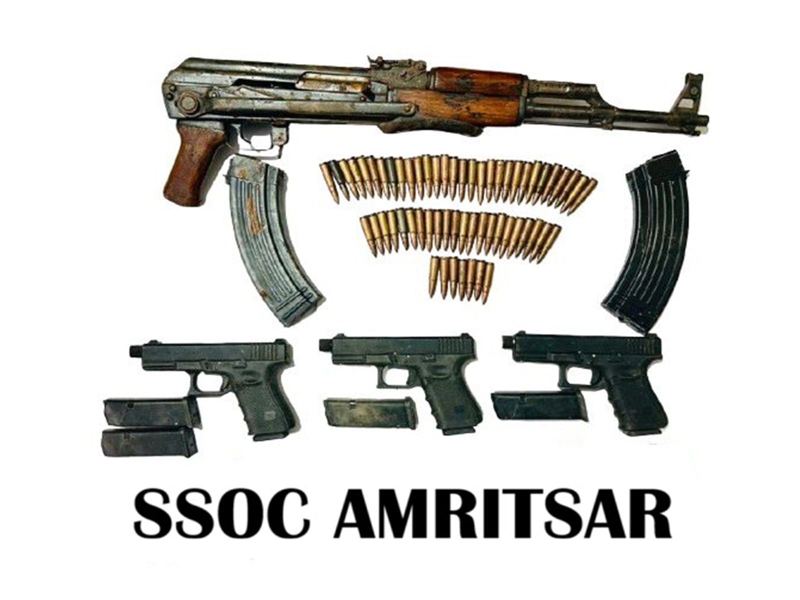 Recovered weapons by the State Special Operation Cell (SSOC) of Punjab (Photo/ ANI) Recovered weapons by the State Special Operation Cell (SSOC) of Punjab (Photo/ ANI)