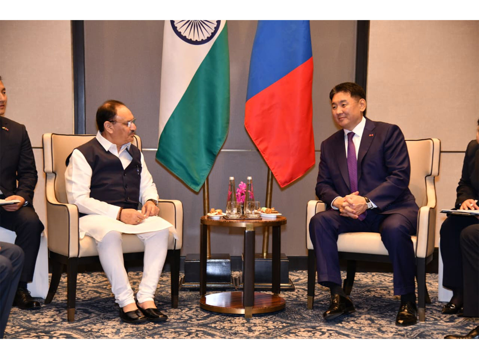 JP Nadda meets Mongolian President Ukhnaa (Photo JP Nadda meets Mongolian President Ukhnaa (Photo