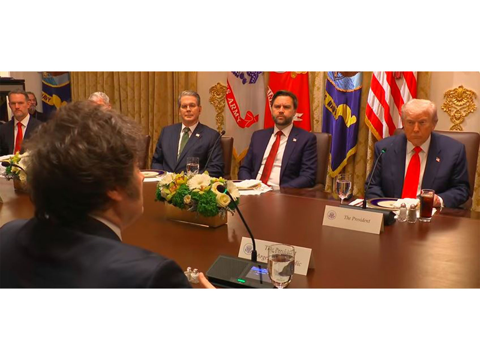US President Donald Trump during a bilateral lunch with Argentinian President Javier Milei at the White House (Image Source: The White House/YouTube) US President Donald Trump during a bilateral lunch with Argentinian President Javier Milei at the White House (Image Source: The White House/YouTube)
