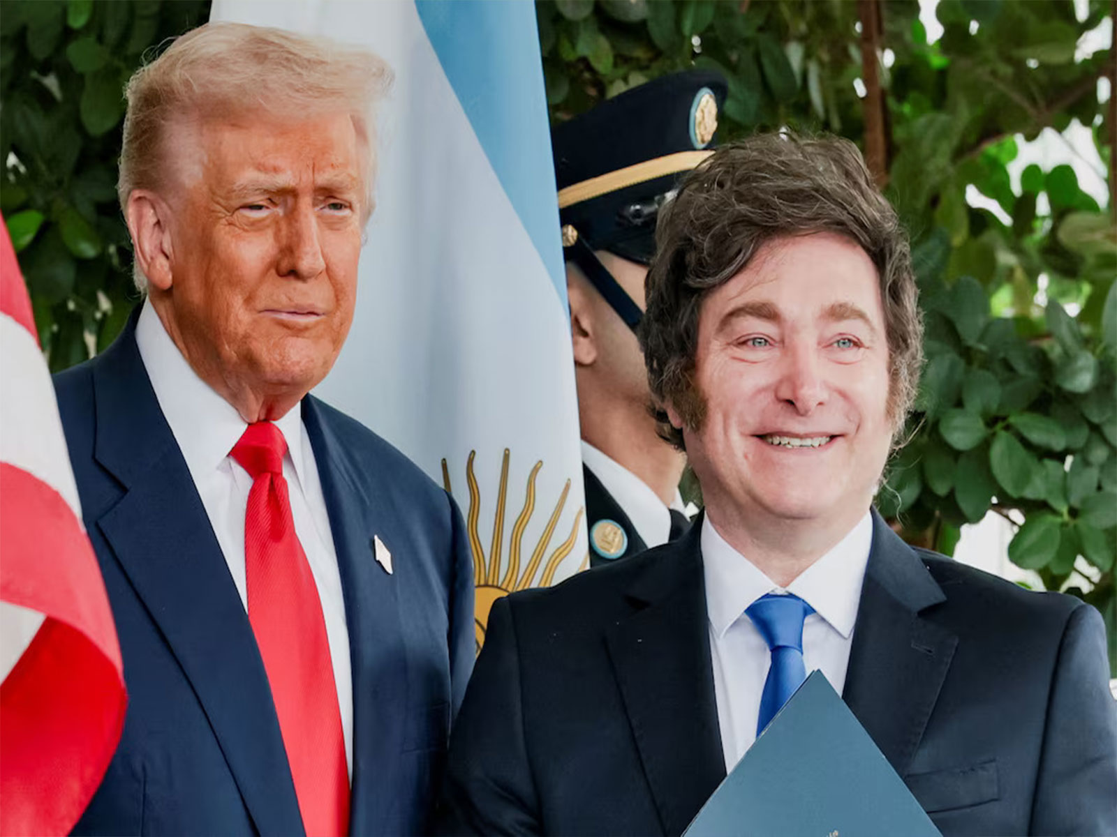 US President Donald Trump welcomes Argentine President Javier Milei at the White House in Washington. (Photo/Reuters) US President Donald Trump welcomes Argentine President Javier Milei at the White House in Washington. (Photo/Reuters)