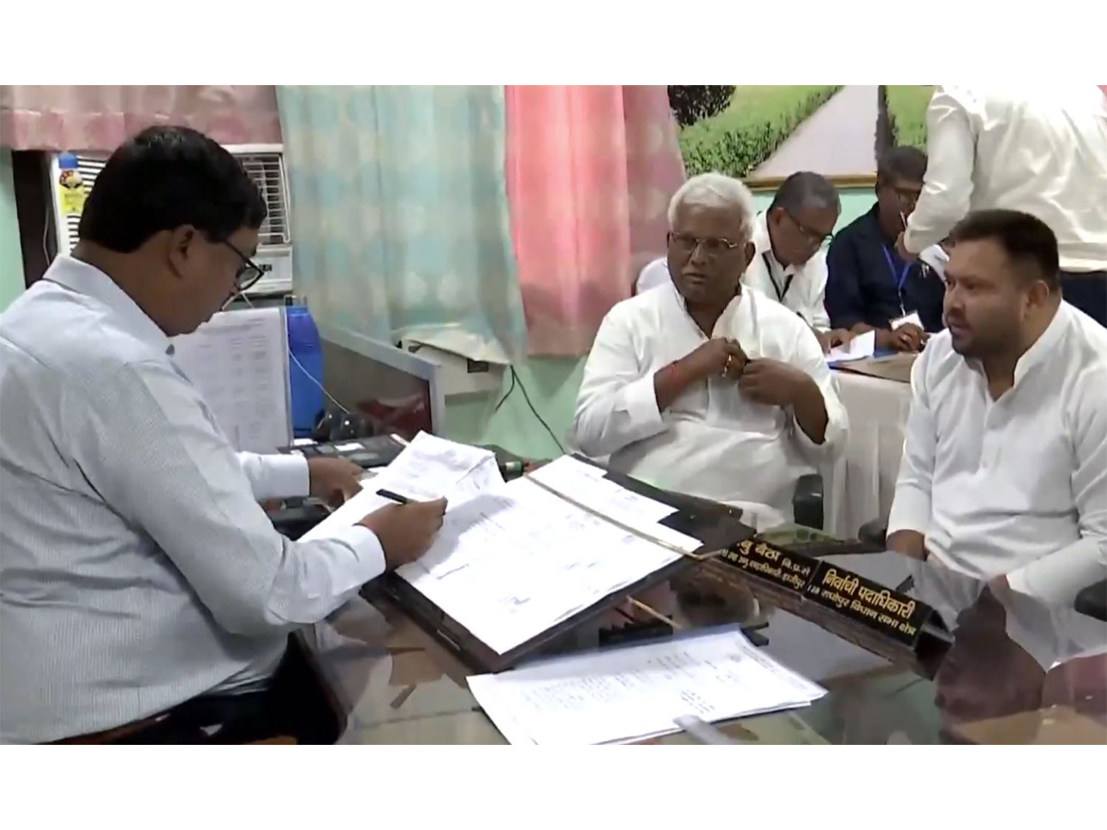 Tejashwi Yadav files his nomination (Photo/ANI) Tejashwi Yadav files his nomination (Photo/ANI)