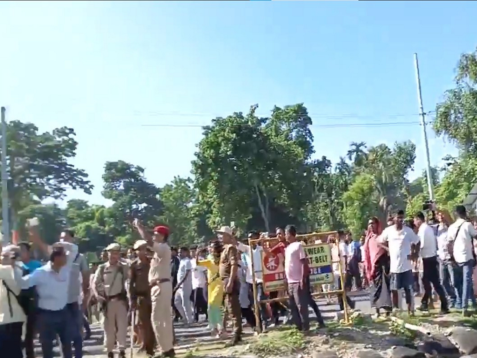 Visuals from the protest site (Photo: ANI)