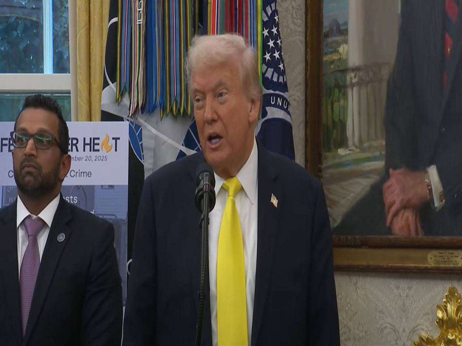 US President Donald Trump during a briefing at the Oval Office (Image Source: The White House/YouTube) US President Donald Trump during a briefing at the Oval Office (Image Source: The White House/YouTube)