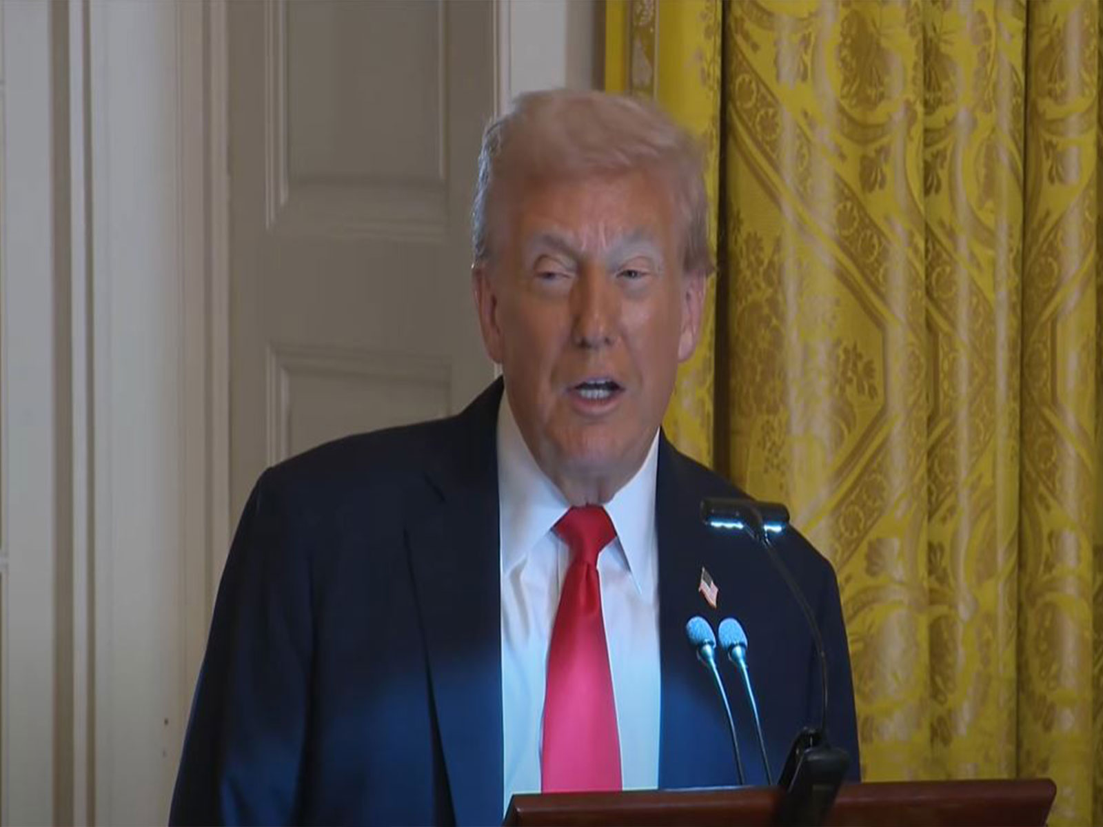 US President Donald Trump speaks during a Ballroom Dinner event (Image Source: The White House/YouTube) US President Donald Trump speaks during a Ballroom Dinner event (Image Source: The White House/YouTube)