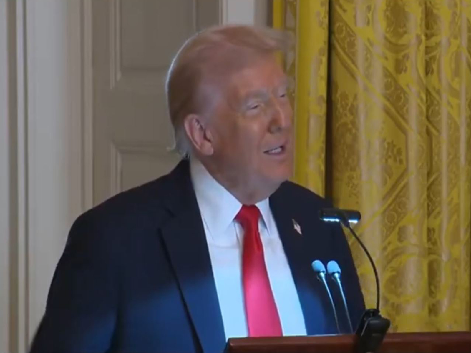US President Donald Trump speaks at a Ballroom Dinner event (Image Source: The White House/YouTube) US President Donald Trump speaks at a Ballroom Dinner event (Image Source: The White House/YouTube)