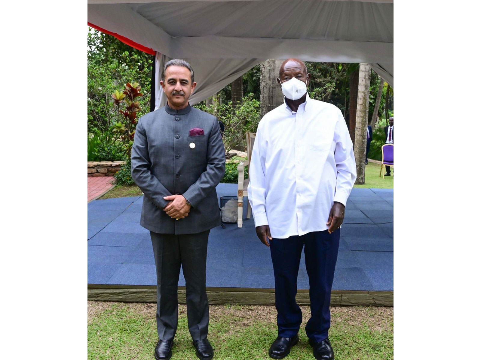 Kirti Vardhan Singh meets Uganda President Yoweri Kaguta Museveni (Photo/X@KVSinghMPGonda) Kirti Vardhan Singh meets Uganda President Yoweri Kaguta Museveni (Photo/X@KVSinghMPGonda)