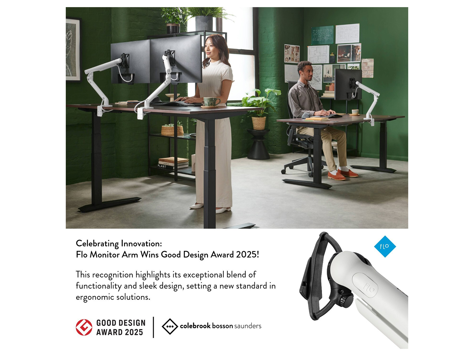 Colebrook Bosson Saunders' Flo Monitor Arm Wins Good Design Award 2025 Colebrook Bosson Saunders' Flo Monitor Arm Wins Good Design Award 2025