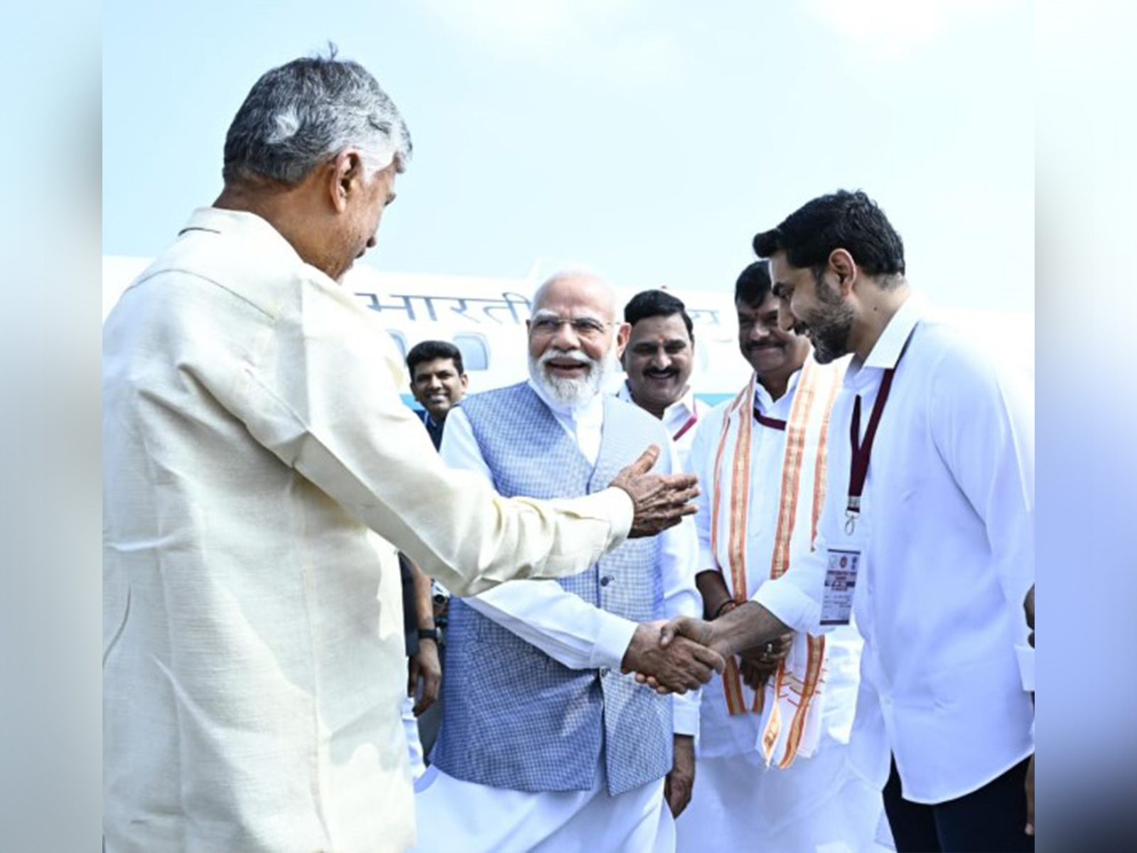 PM Modi with Andhra Pradesh CM Chandrababu Naidu and IT Minister Nara Lokesh (Photo/X@naralokesh) PM Modi with Andhra Pradesh CM Chandrababu Naidu and IT Minister Nara Lokesh (Photo/X@naralokesh)