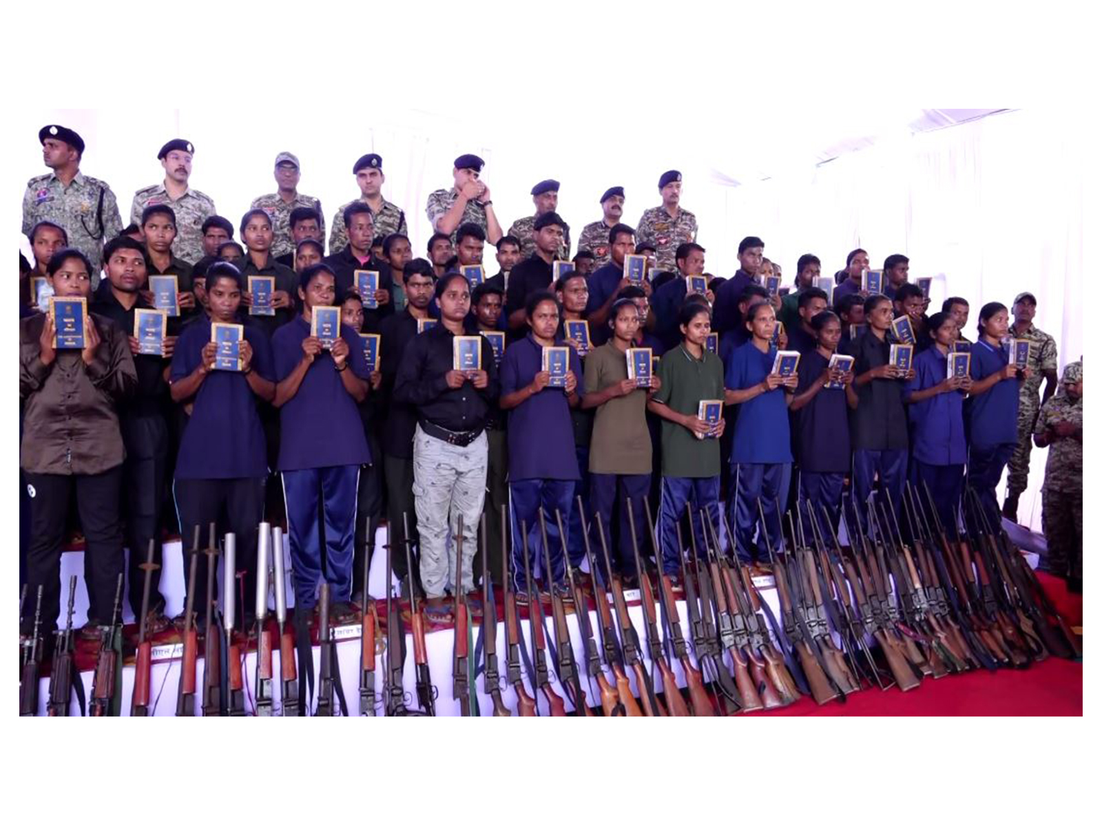 208 Naxalites lay down arms in Chhattisgarh (Photo/ANI) 208 Naxalites lay down arms in Chhattisgarh (Photo/ANI)