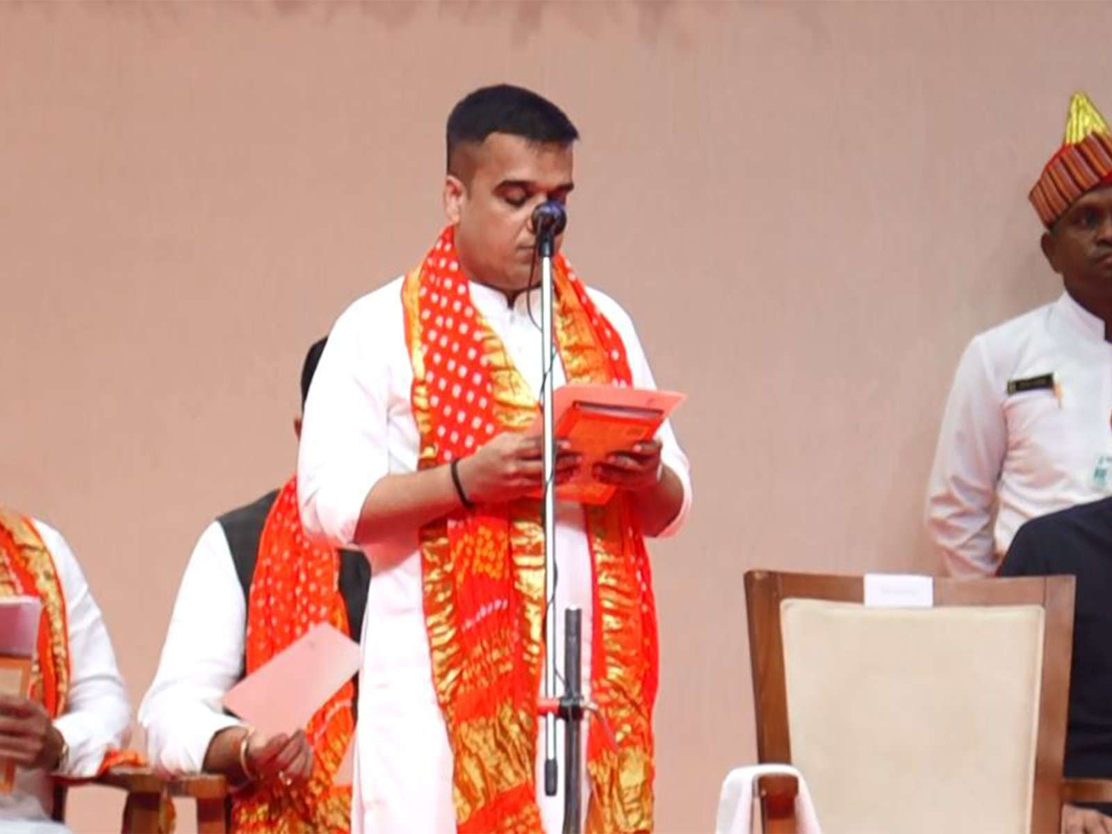 BJP MLA Harsh Sanghavi takes oath as Gujarat Deputy CM (Photo/ANI) BJP MLA Harsh Sanghavi takes oath as Gujarat Deputy CM (Photo/ANI)