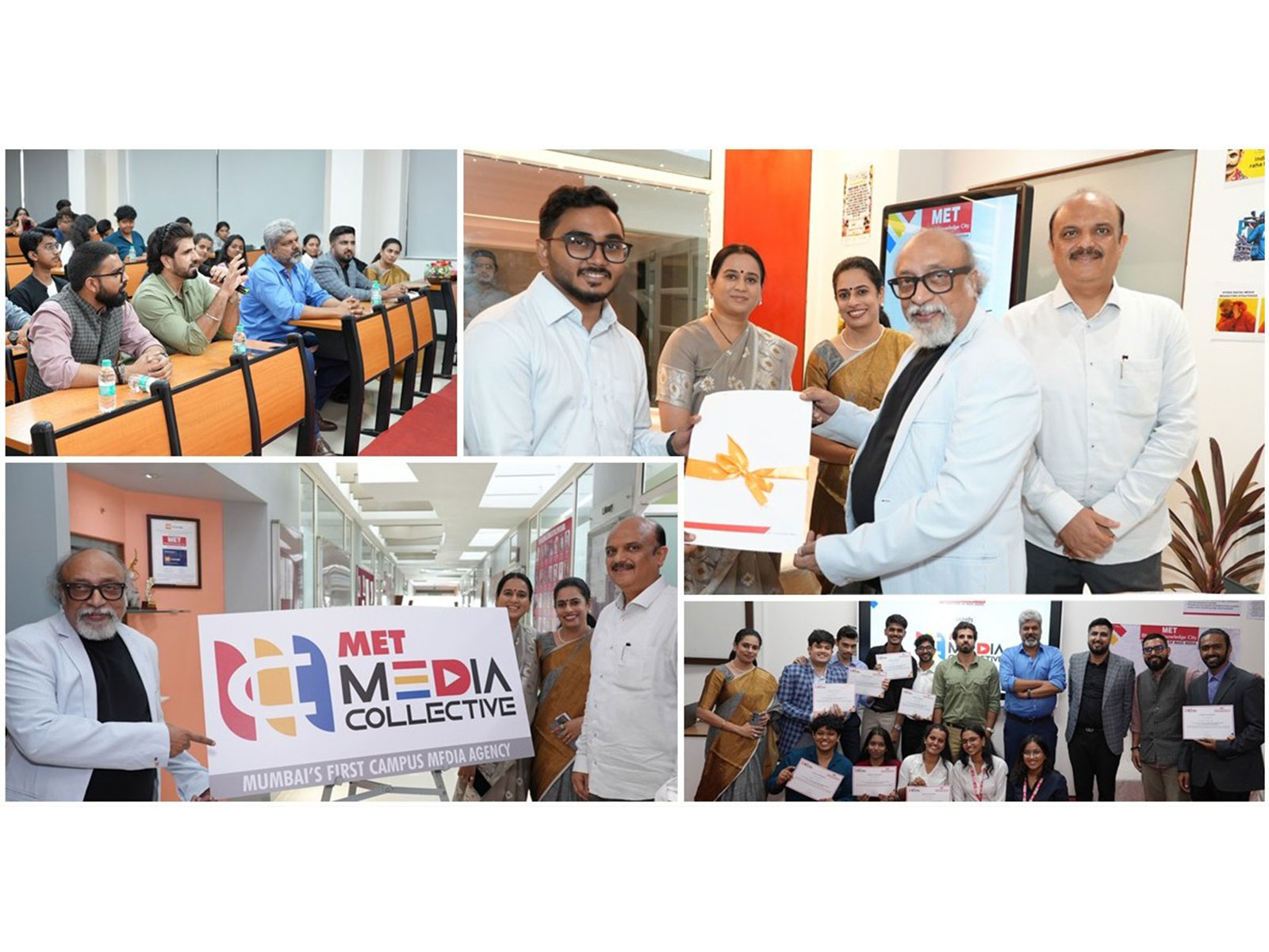 The launch of Mumbai’s 1st Campus Media Agency – MET Media Collective – united media leaders & students, marking a new era of hands-on, future-ready learning The launch of Mumbai’s 1st Campus Media Agency – MET Media Collective – united media leaders & students, marking a new era of hands-on, future-ready learning