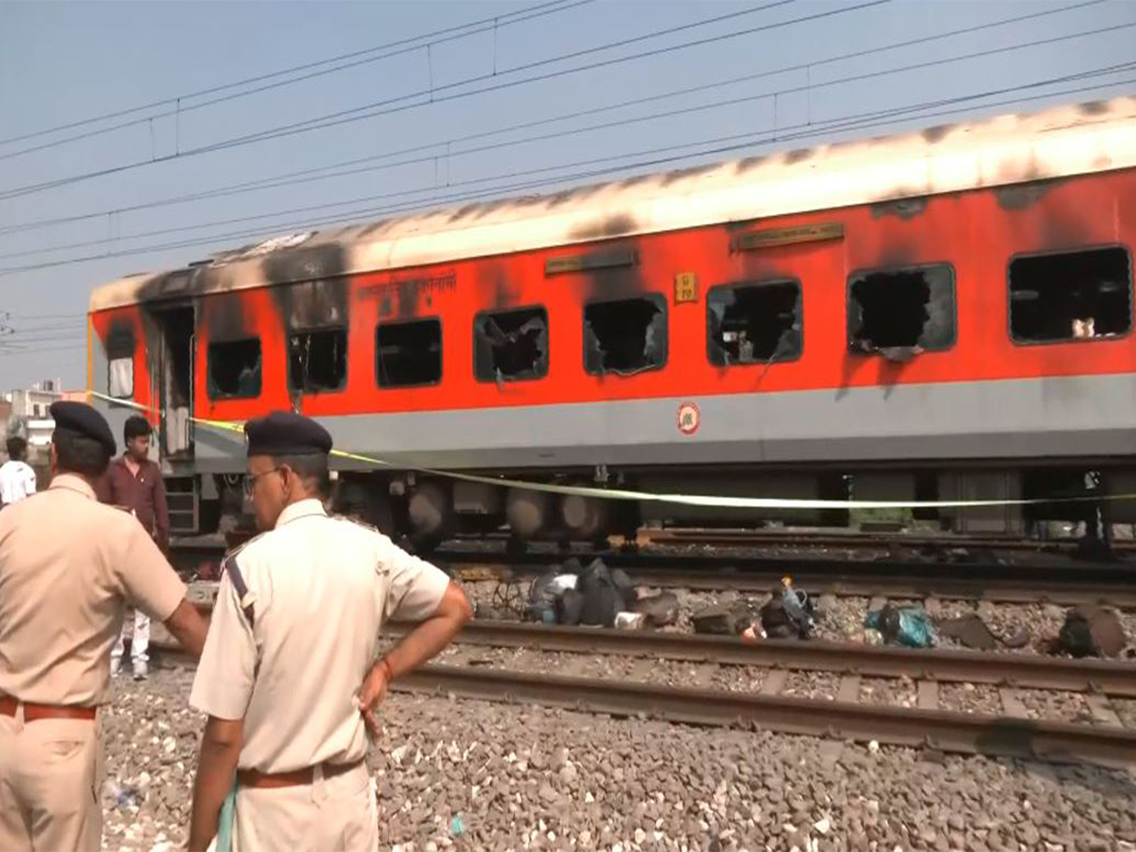 A fire broke out in a coach of the Amritsar-Saharsa express in Punjab on Saturday morning (Photo/ANI) A fire broke out in a coach of the Amritsar-Saharsa express in Punjab on Saturday morning (Photo/ANI)