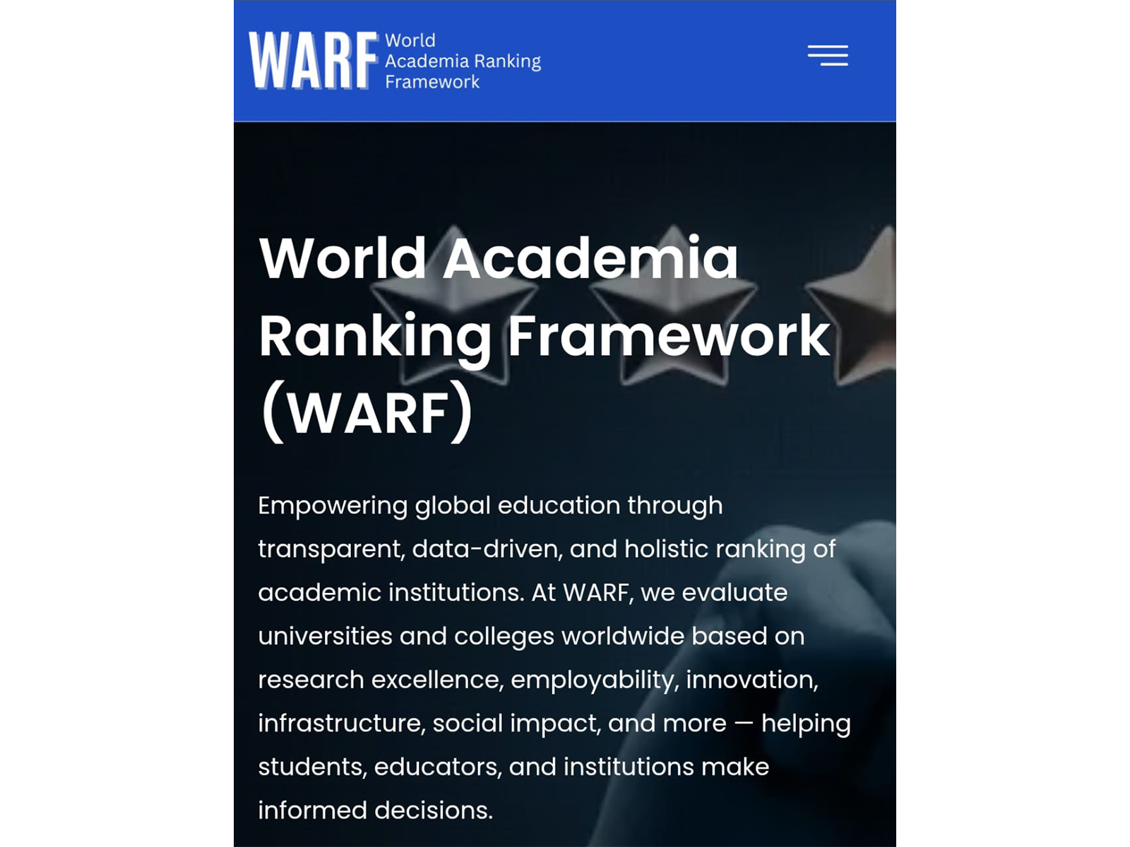 WARF (World Academia Ranking Framework) released ranking of Top Government and private engineering colleges in India