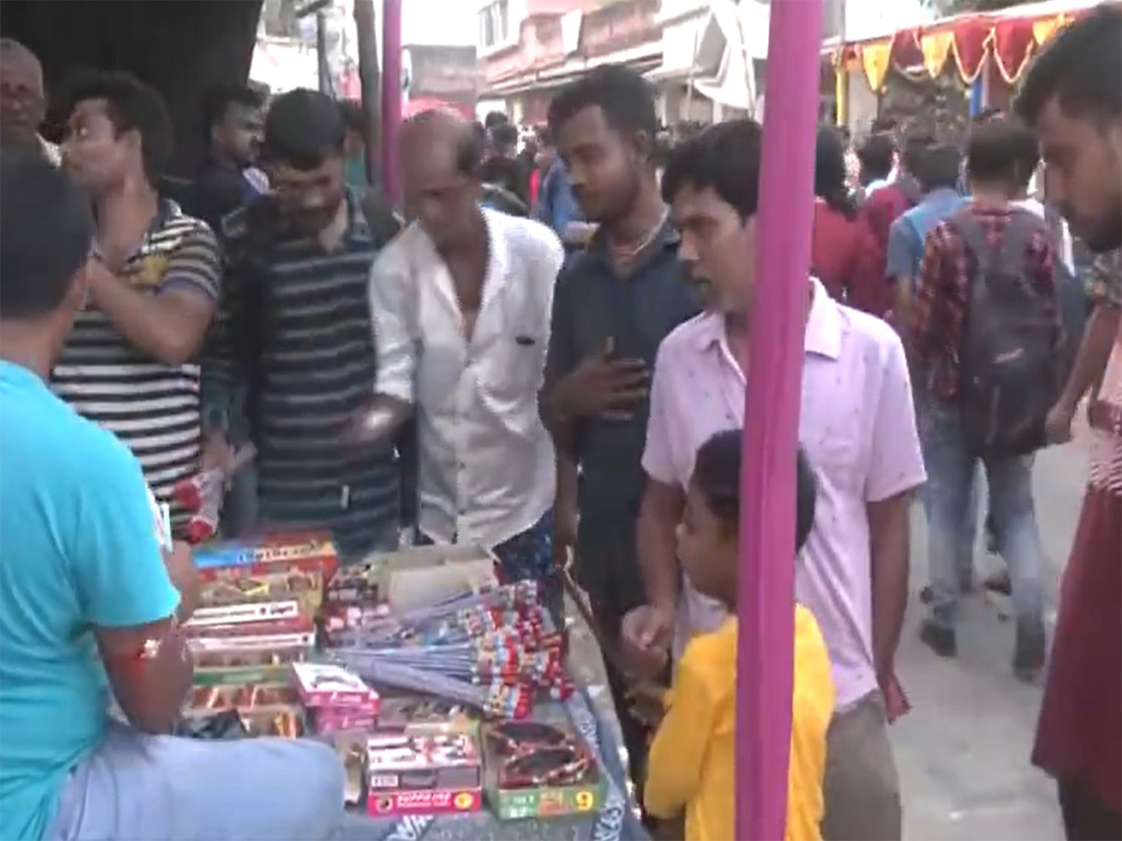 People throng West Bengal’s Champahati firecracker market ahead of Diwali, Kali Puja (Photo/ANI) People throng West Bengal’s Champahati firecracker market ahead of Diwali, Kali Puja (Photo/ANI)