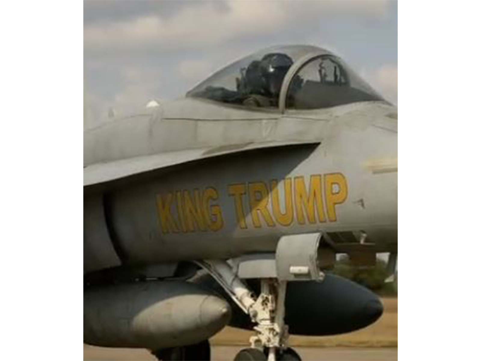 AI generated video showing US President Donald Trump flying a jet with the text 'King Trump' painted on it (Photo/ Truth Social @realDonaldTrump) AI generated video showing US President Donald Trump flying a jet with the text 'King Trump' painted on it (Photo/ Truth Social @realDonaldTrump)