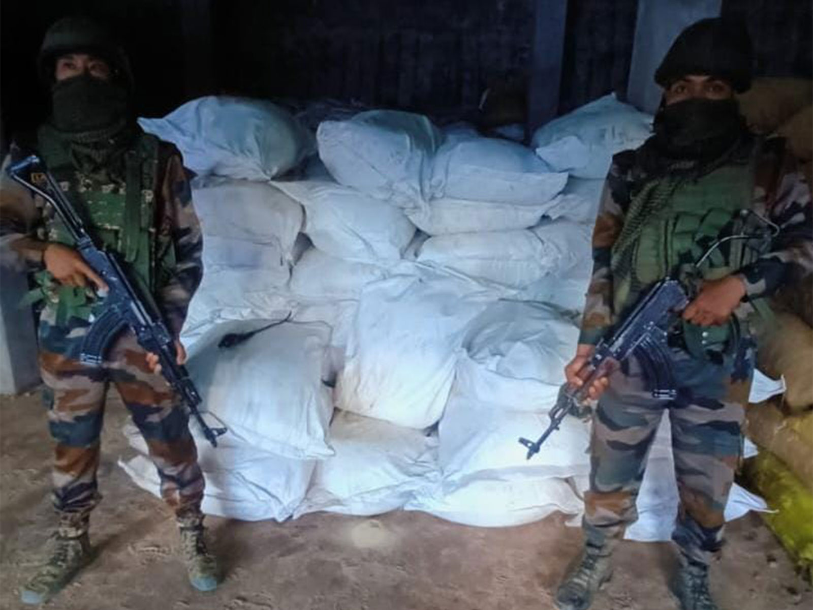 Assam Rifles seized consignment of Areca Nuts and Poppu seeds in Mizoram. (Photo/ANI) Assam Rifles seized consignment of Areca Nuts and Poppu seeds in Mizoram. (Photo/ANI)