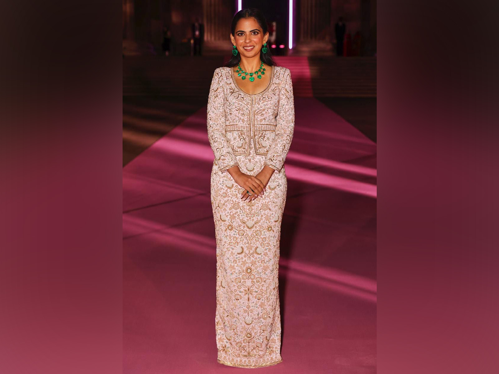 Isha Ambani at Pink Ball. (Photo source: Instagram account of NMACC) Isha Ambani at Pink Ball. (Photo source: Instagram account of NMACC)