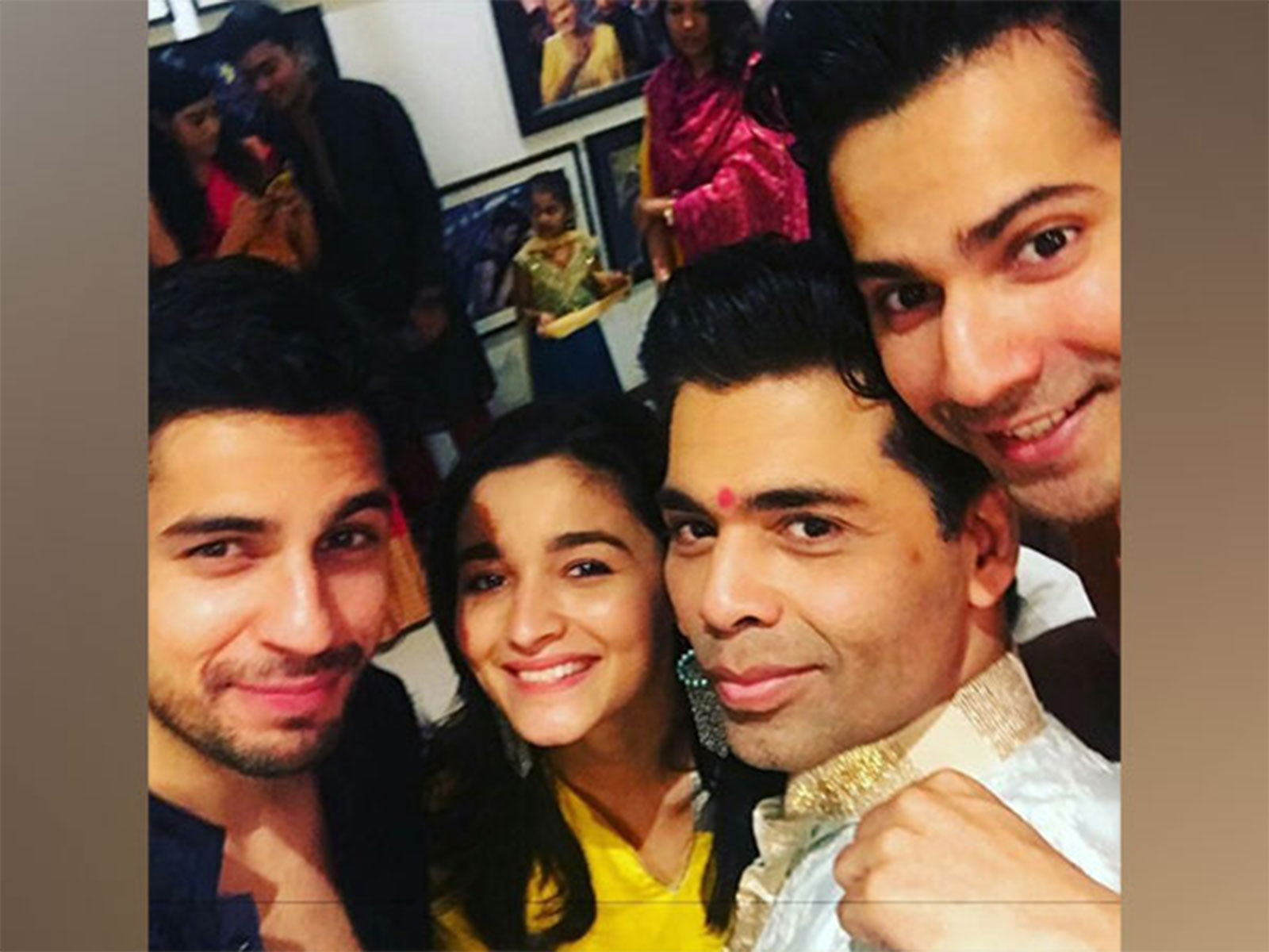 Karan Johar with Alia, Varun and Sidharth (Image source: Instagram) Karan Johar with Alia, Varun and Sidharth (Image source: Instagram)