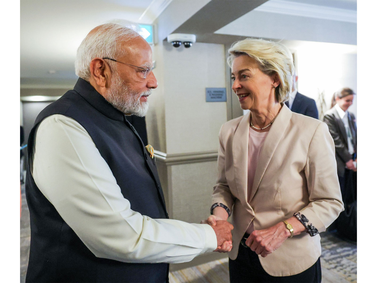 Prime Minister Narendra Modi with European Commission President Ursula von der Leyen, on the sidelines of the 51st G7 Summit, in Kananaskis (File Photo/ANI) Prime Minister Narendra Modi with European Commission President Ursula von der Leyen, on the sidelines of the 51st G7 Summit, in Kananaskis (File Photo/ANI)