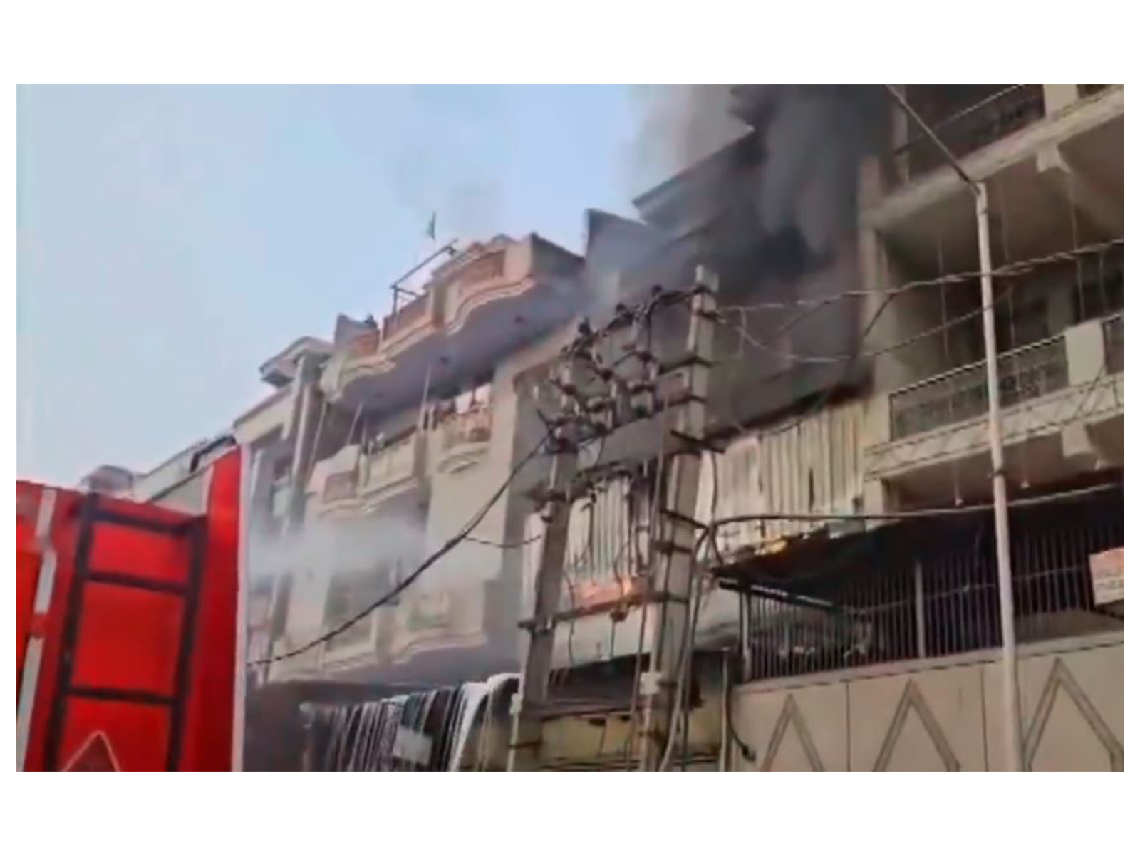 Fire breaks out at shoe manufacturing factory in Delhi's Narela (Photo/ANI) Fire breaks out at shoe manufacturing factory in Delhi's Narela (Photo/ANI)