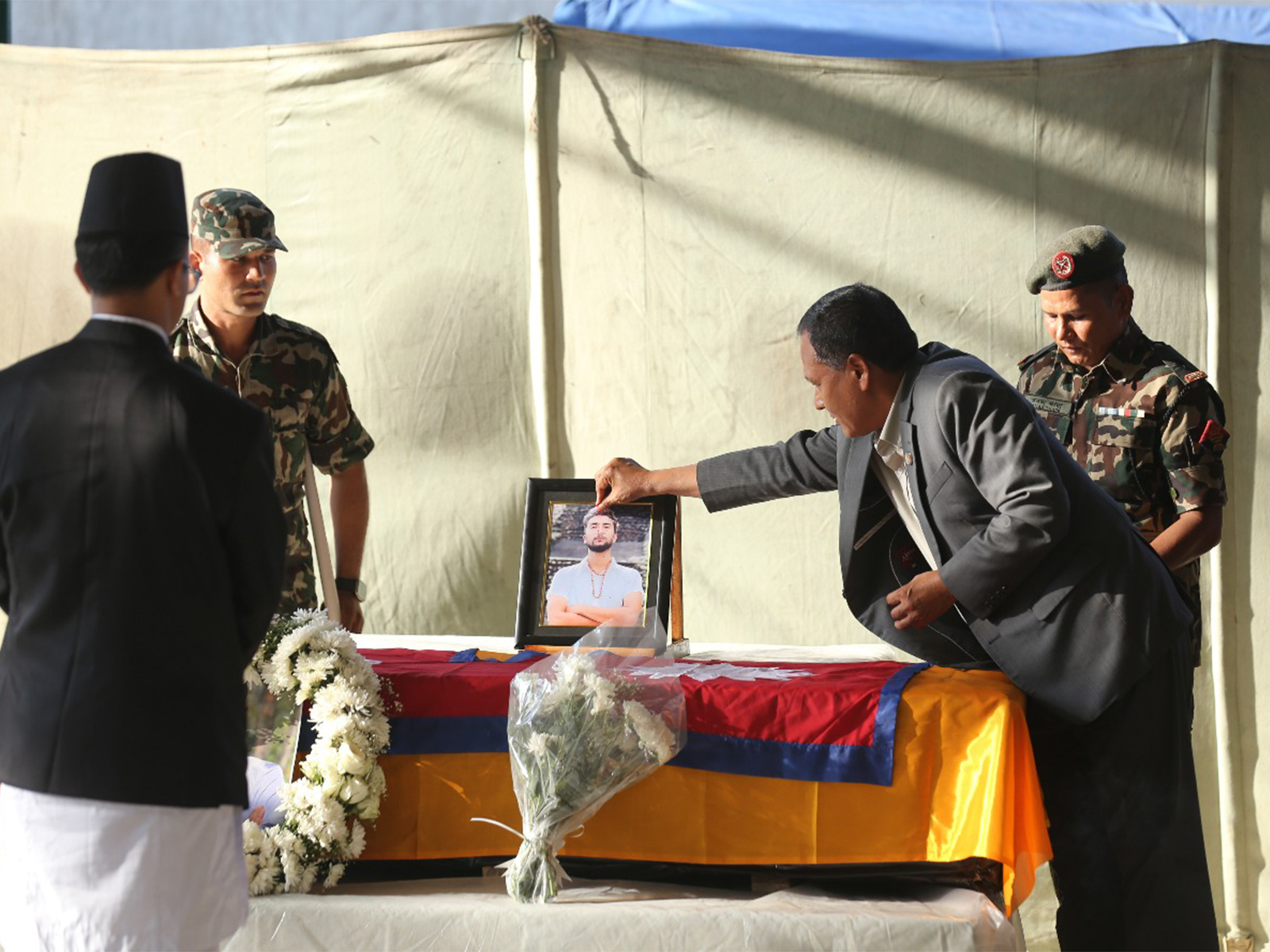 Officials pay respects to Nepali student killed in Hamas captivity (Photos/ANI) Officials pay respects to Nepali student killed in Hamas captivity (Photos/ANI)