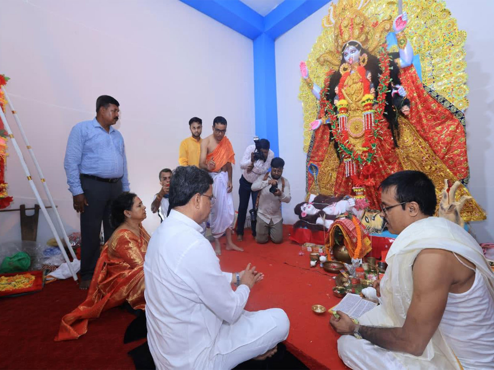 Tripura CM Manik Saha participates in Kali Puja celebrations (Photo/ANI) Tripura CM Manik Saha participates in Kali Puja celebrations (Photo/ANI)