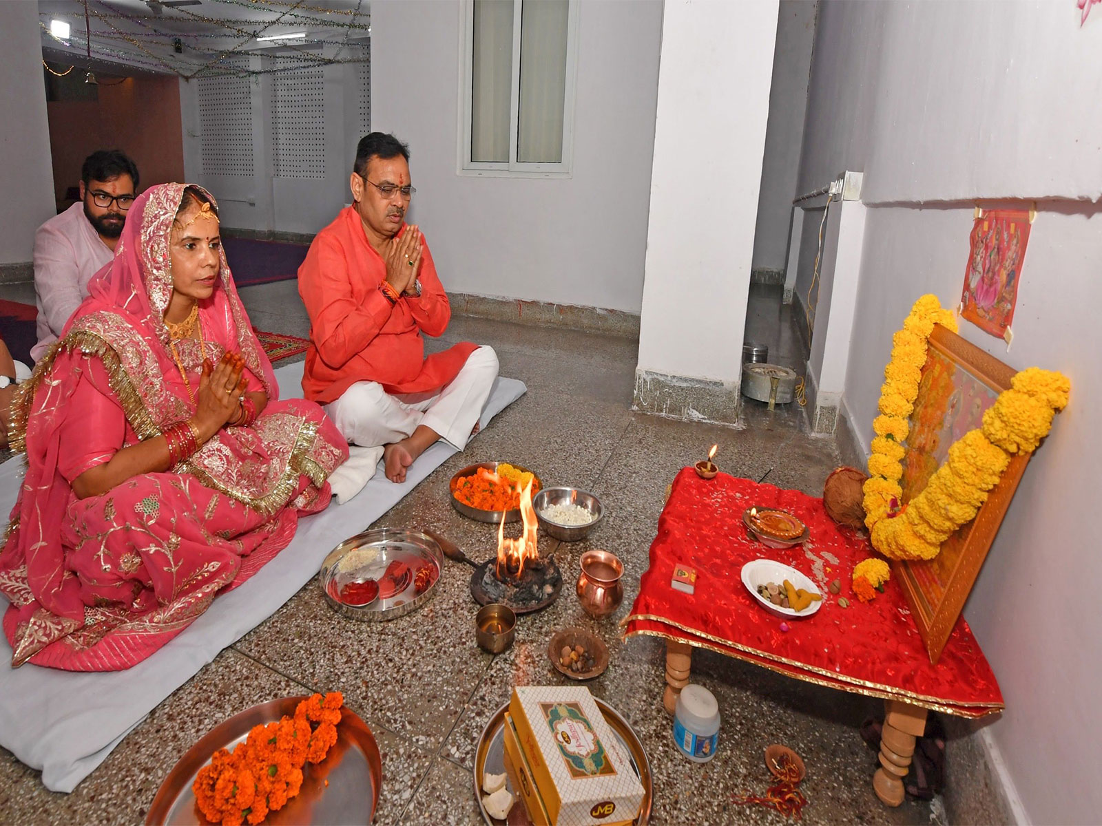 Rajasthan Chief Minister Bhajan Lal Sharma offers prayers (Photo/X/@BhajanlalBjp) Rajasthan Chief Minister Bhajan Lal Sharma offers prayers (Photo/X/@BhajanlalBjp)