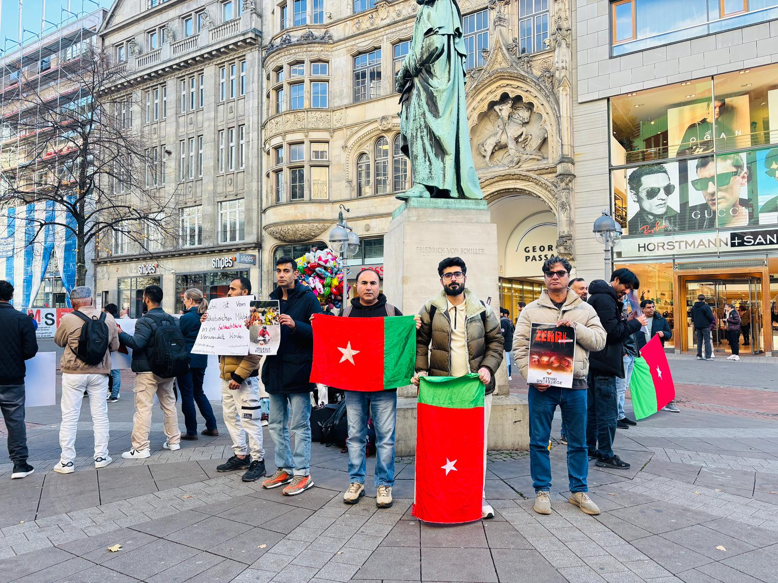 Protest by Baloch national Movement in Germany (Photo/ X@ BNMFootages) Protest by Baloch national Movement in Germany (Photo/ X@ BNMFootages)