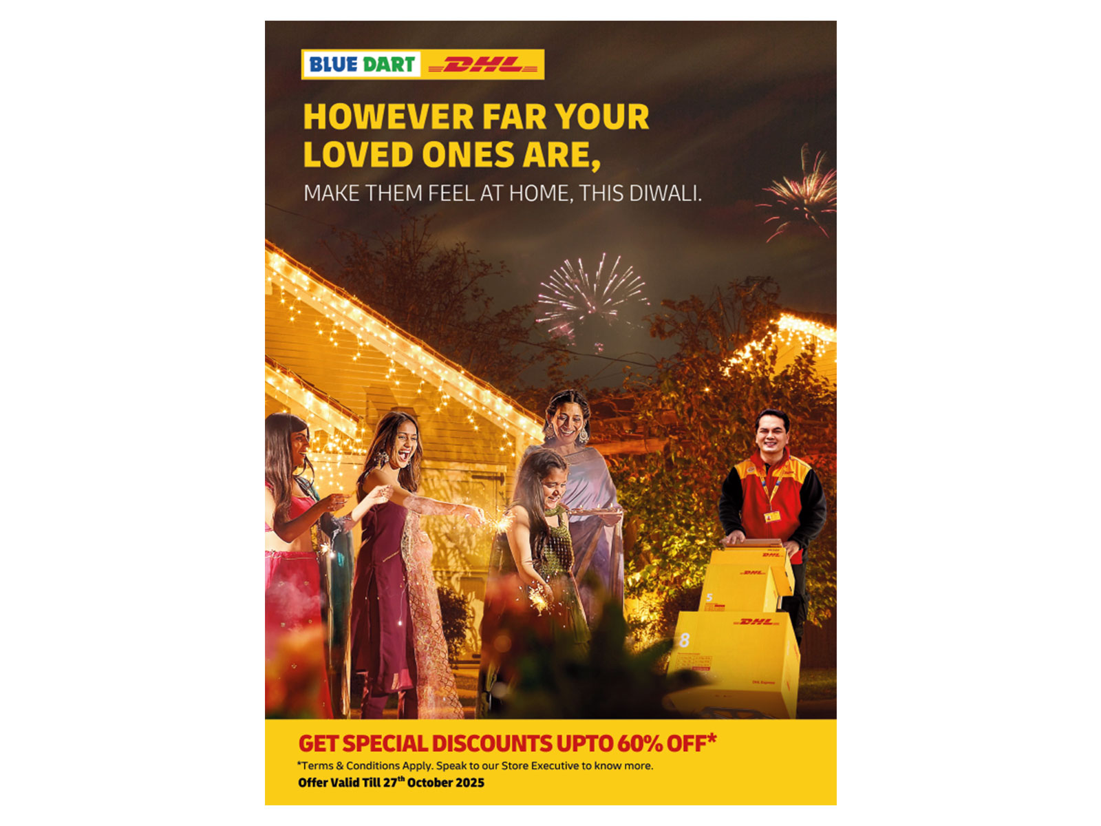 DHL Express India Lights up Diwali with up to 60 Percent off for International and Domestic Shipments DHL Express India Lights up Diwali with up to 60 Percent off for International and Domestic Shipments