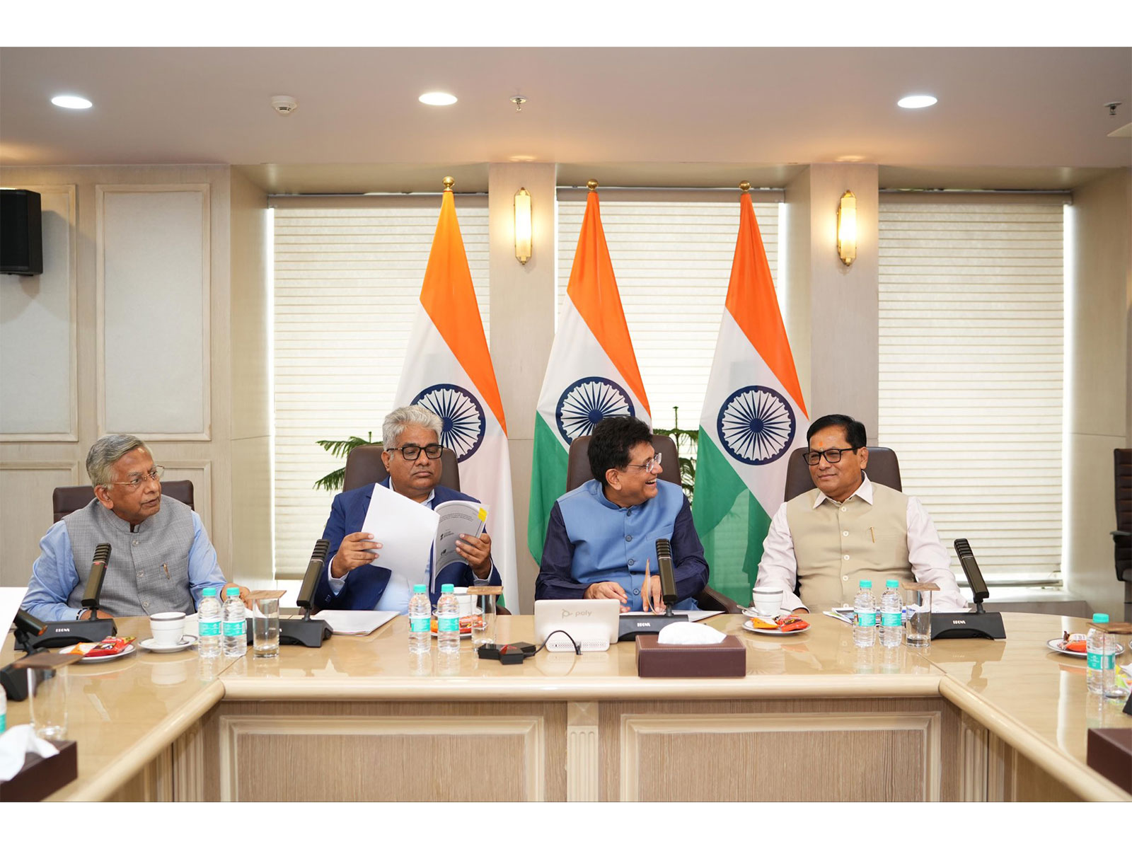 Union Ministers review progress of Vadhavan port project (Photo: Piyush Goyal/X) Union Ministers review progress of Vadhavan port project (Photo: Piyush Goyal/X)