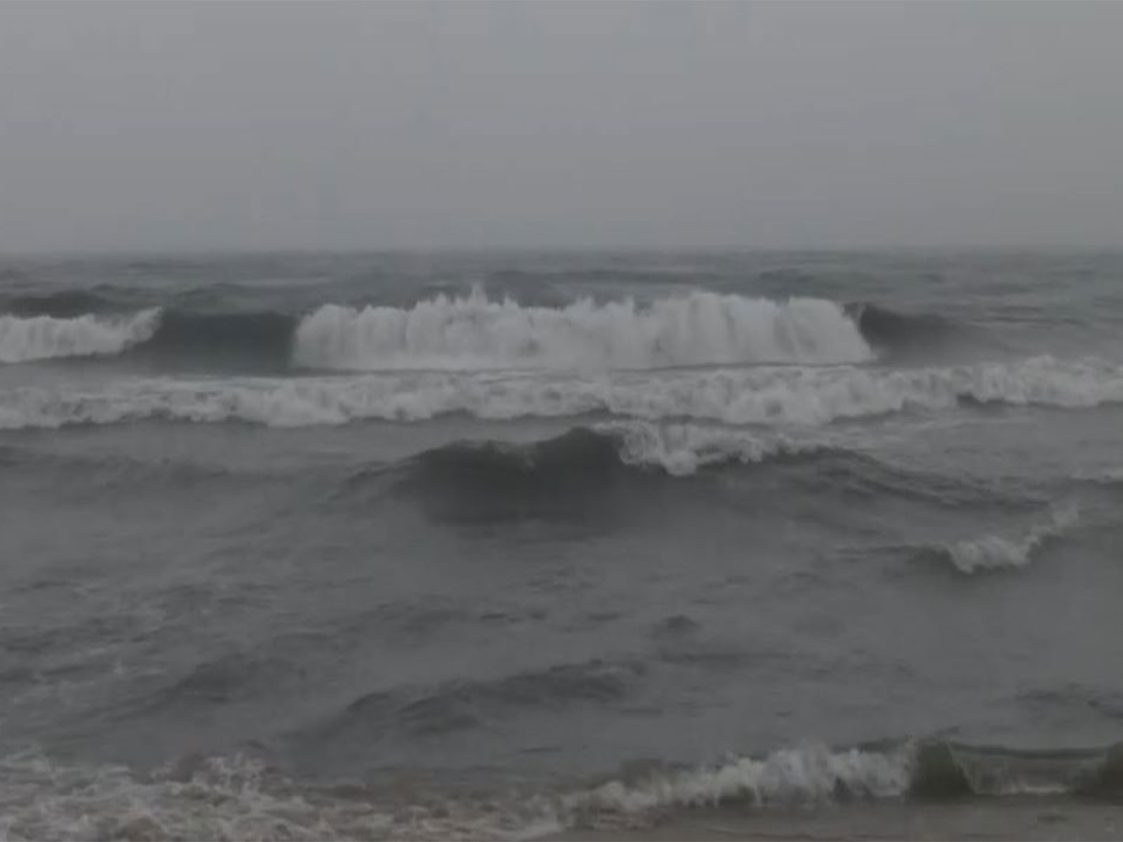 Visual of sea near Chennai's Marina Beach (Photo/ANI) Visual of sea near Chennai's Marina Beach (Photo/ANI)