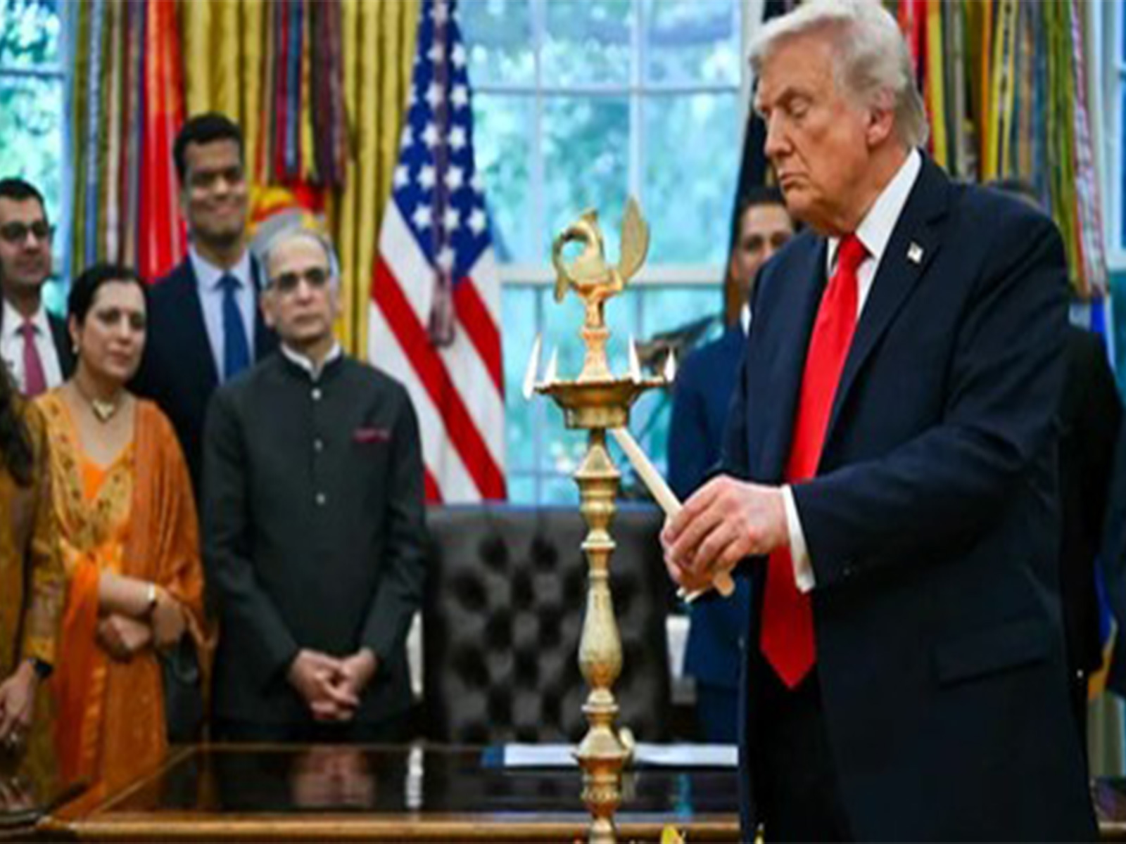 India’s Amb to US joins Trump for Diwali celebration at White House (Photo/Reuters)) India’s Amb to US joins Trump for Diwali celebration at White House (Photo/Reuters))