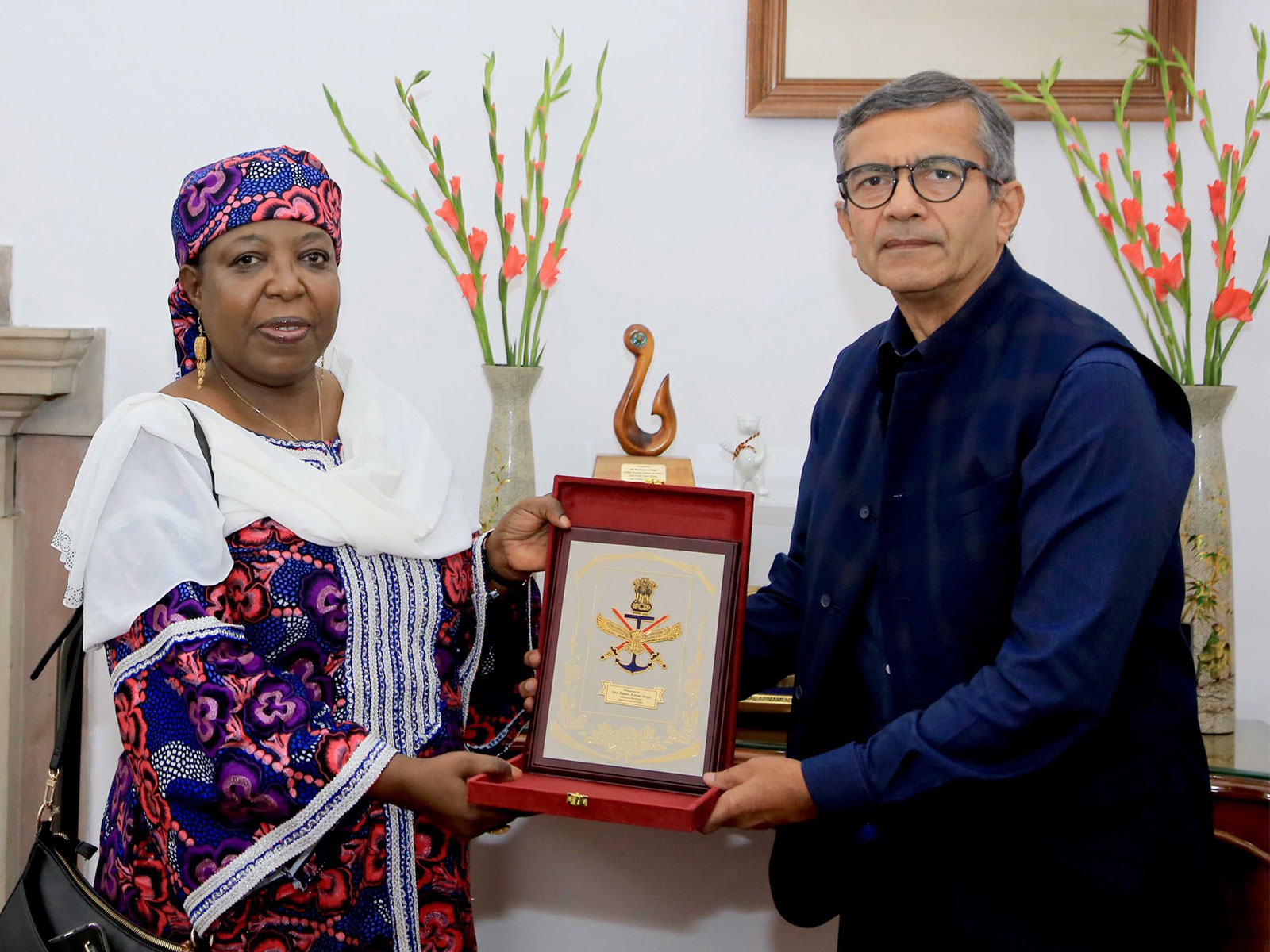 Defence Secretary Rajesh Kumar Singh with Ambassador of Chad to India Ildjima Badda (Photo/ X@SpokespersonMoD) Defence Secretary Rajesh Kumar Singh with Ambassador of Chad to India Ildjima Badda (Photo/ X@SpokespersonMoD)