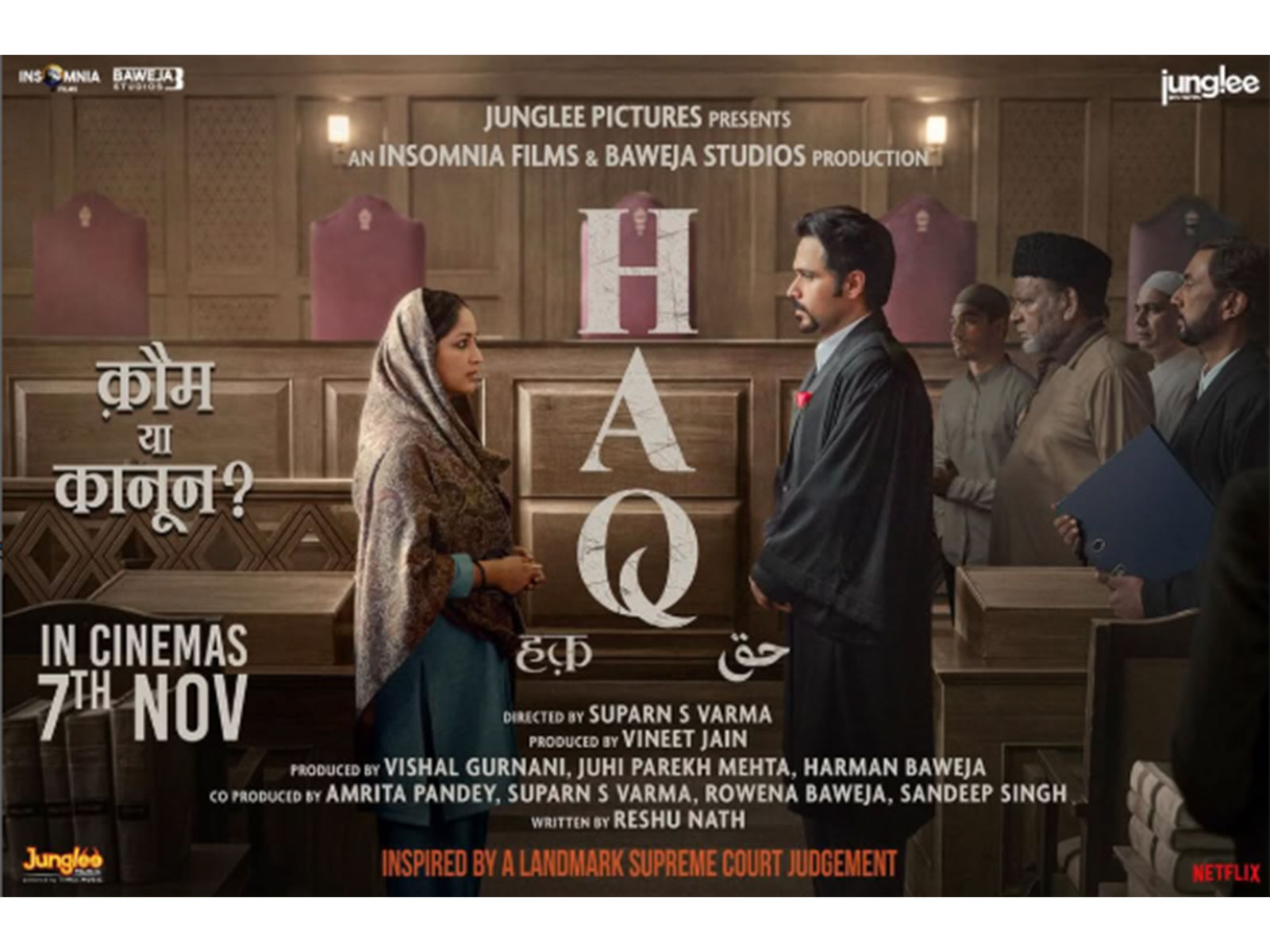 Poster of Haq (Image source: Yami's Instagram) Poster of Haq (Image source: Yami's Instagram)
