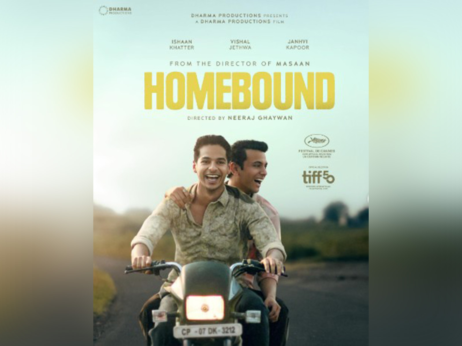 Homebound poster (Photo: Instagram/@dharmamovies) Homebound poster (Photo: Instagram/@dharmamovies)