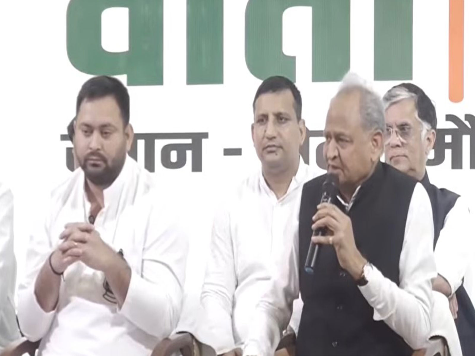 INDIA bloc leaders, including Tejashwi Yadav and Ashok Gehlot, in Patna (Photo/ANI) INDIA bloc leaders, including Tejashwi Yadav and Ashok Gehlot, in Patna (Photo/ANI)