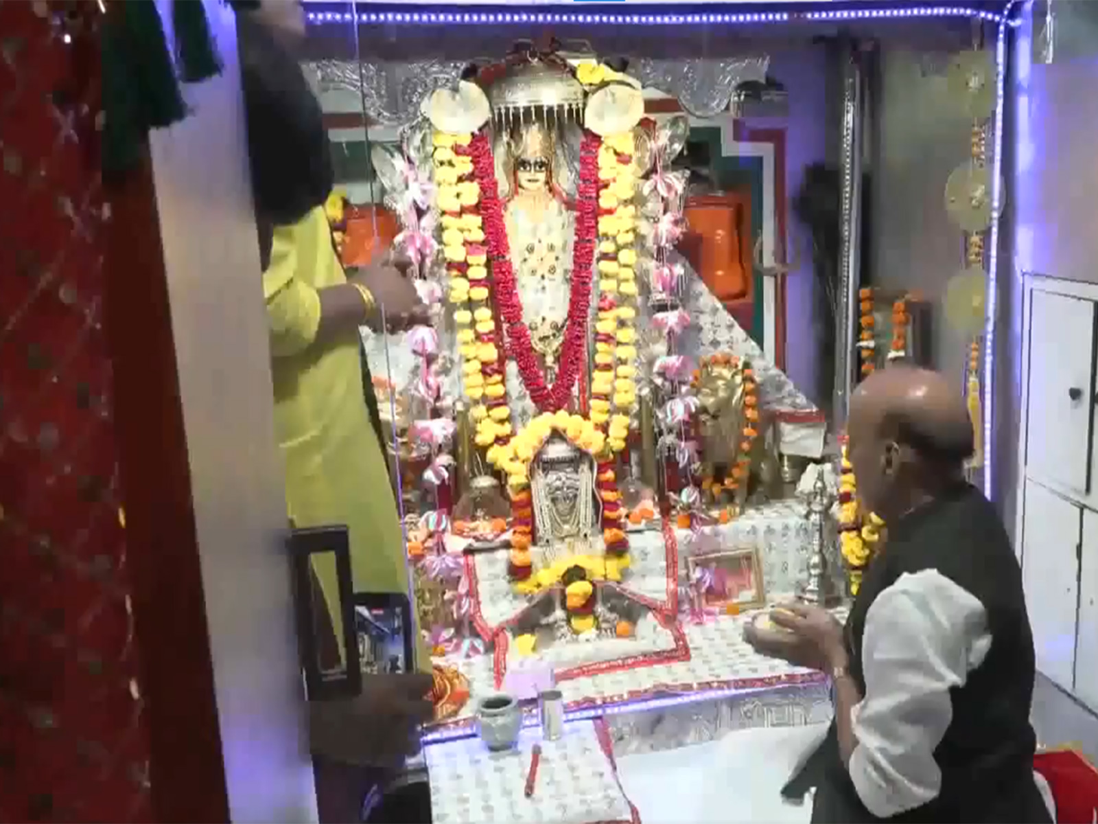 Defence Minister Rajnath Singh at Tanot Mata Mandir near Longewala, Jaisalmer (Photo/ANI) Defence Minister Rajnath Singh at Tanot Mata Mandir near Longewala, Jaisalmer (Photo/ANI)