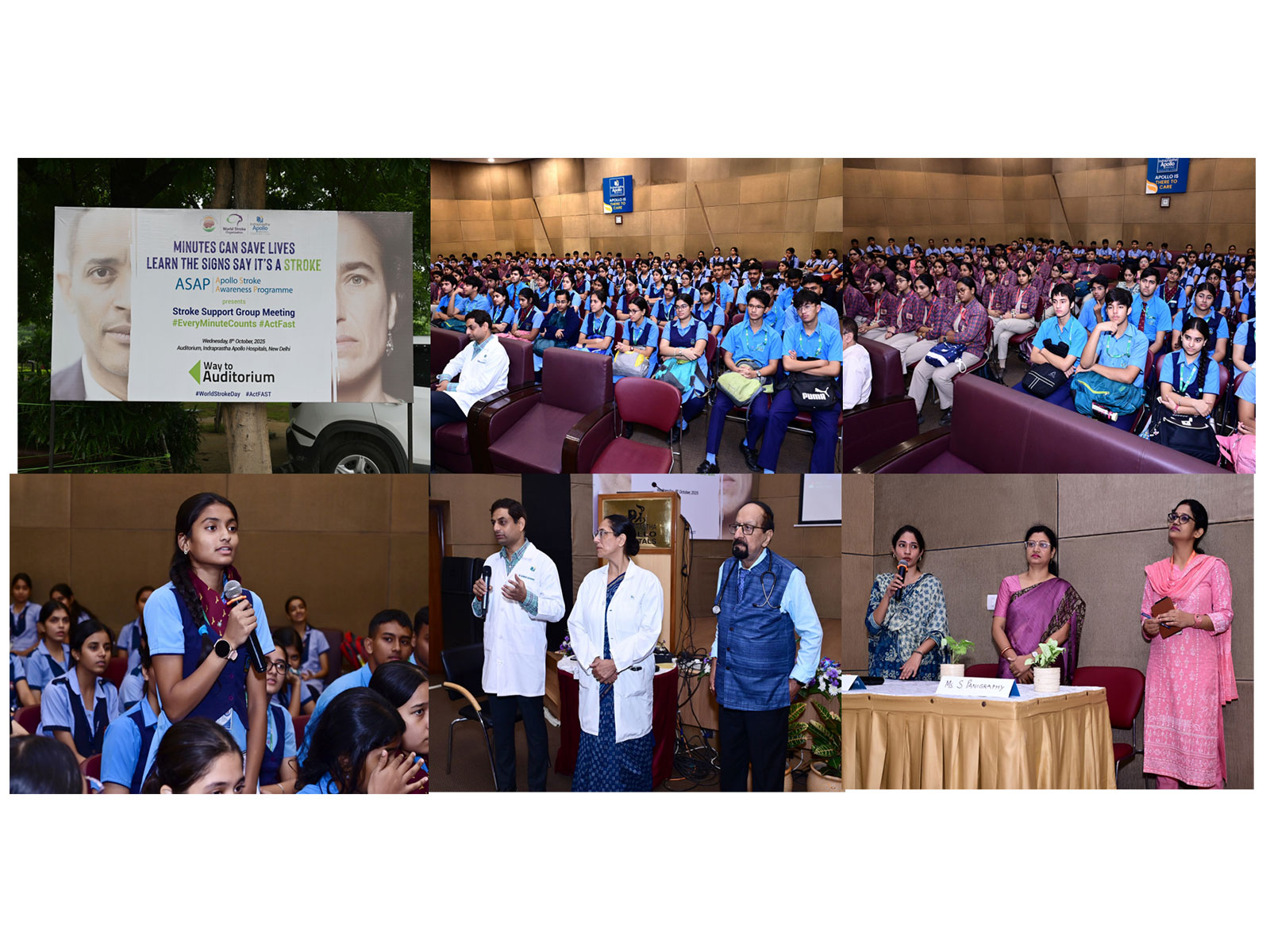 Students attend the ‘Apollo Stroke Awareness Programme (ASAP)’ at Indraprastha Apollo Hospitals to learn about early stroke recognition and timely care Students attend the ‘Apollo Stroke Awareness Programme (ASAP)’ at Indraprastha Apollo Hospitals to learn about early stroke recognition and timely care