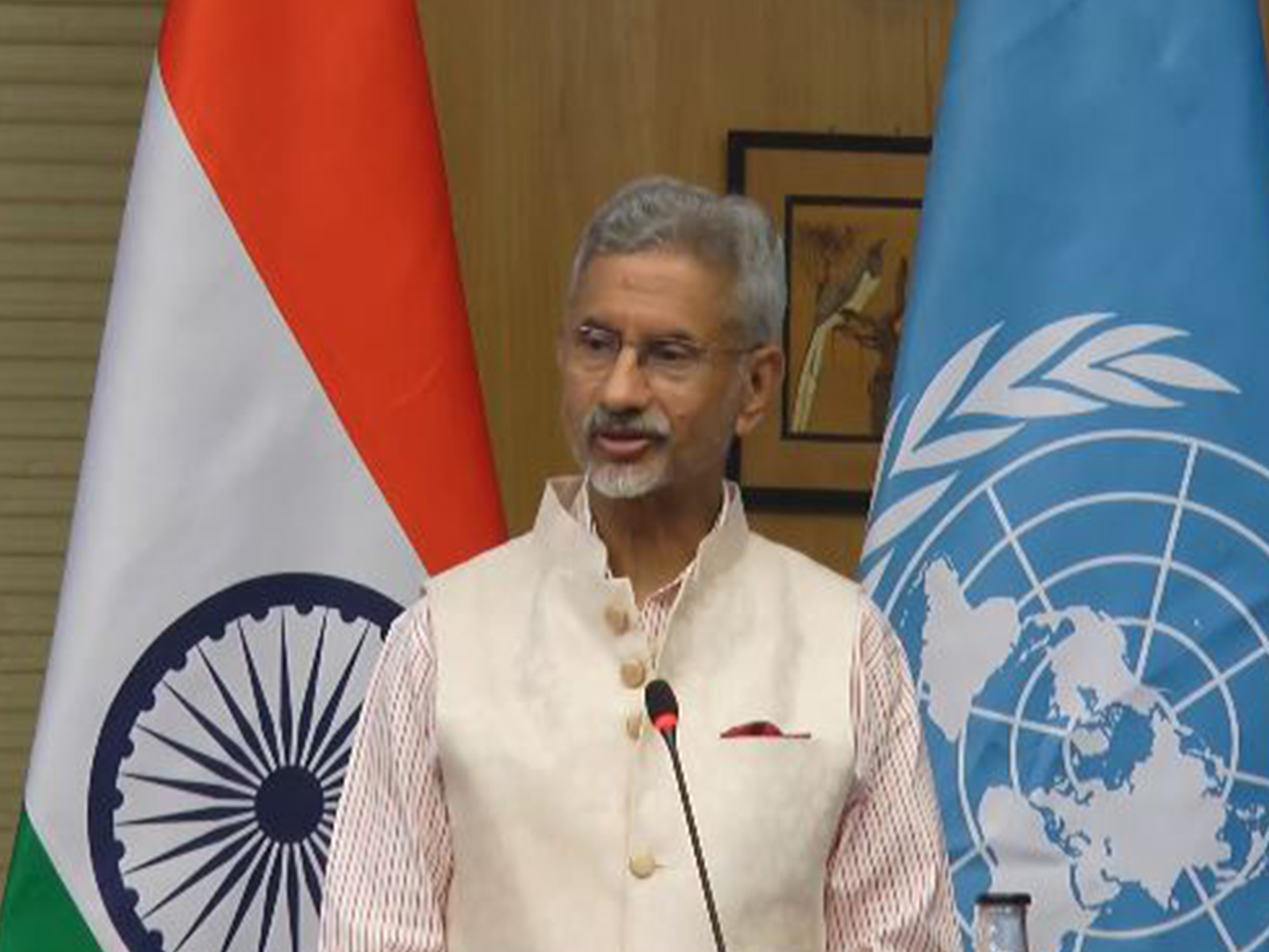 External Affairs Minister S. Jaishankar speaks at the 80th United Nations anniversary celebrations in New Delhi. (Image: X/@DrSJaishankar) External Affairs Minister S. Jaishankar speaks at the 80th United Nations anniversary celebrations in New Delhi. (Image: X/@DrSJaishankar)